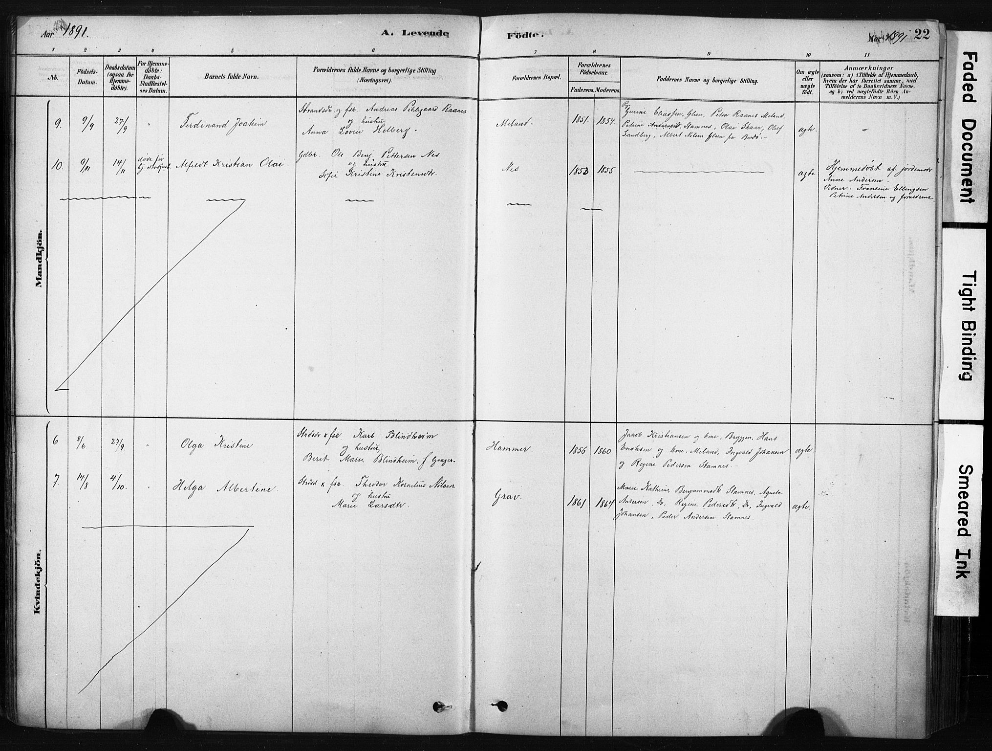 Ministerialprotokoller, klokkerbøker og fødselsregistre - Nordland, AV/SAT-A-1459/808/L0128: Parish register (official) no. 808A01, 1880-1902, p. 22