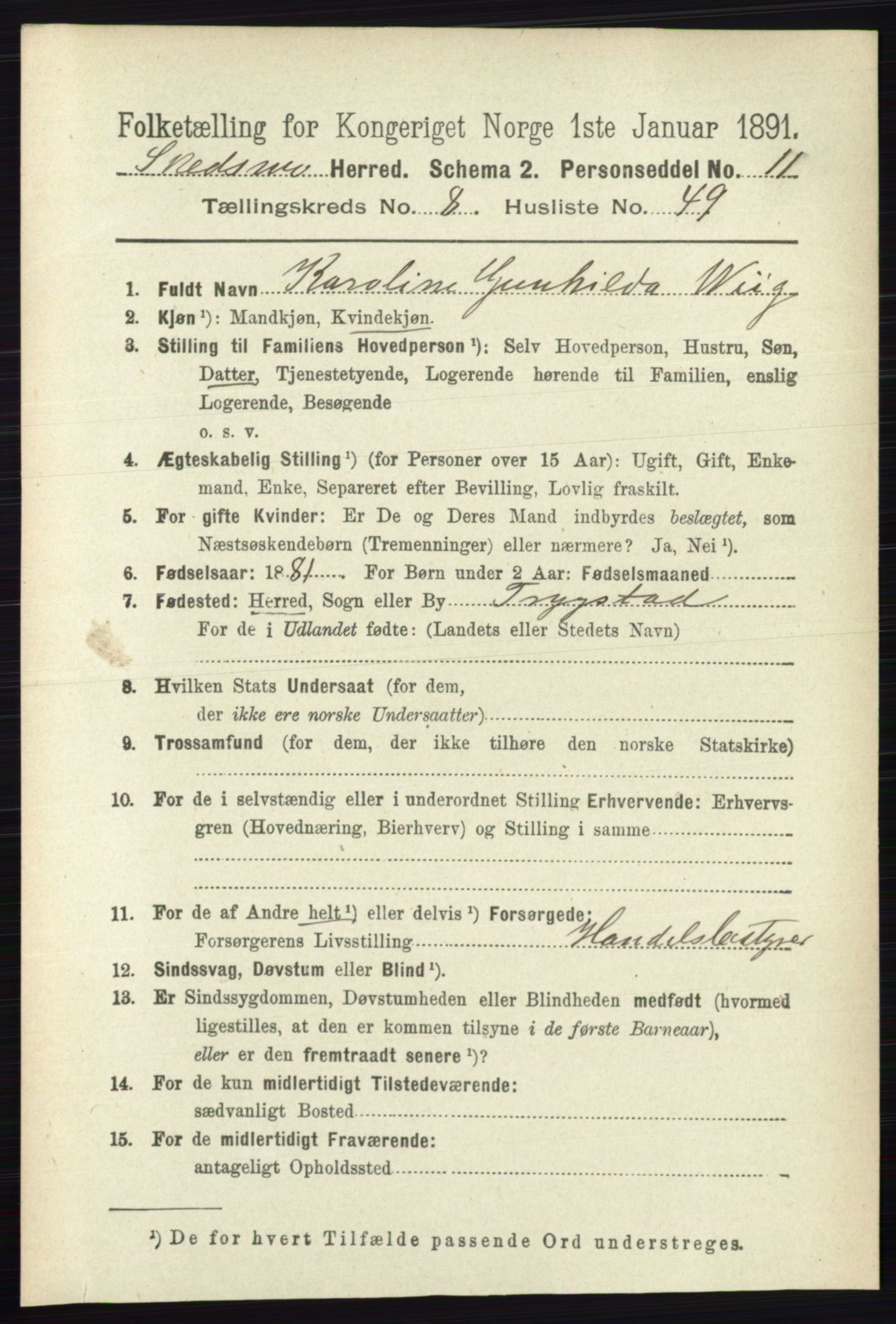 RA, 1891 census for 0231 Skedsmo, 1891, p. 4477