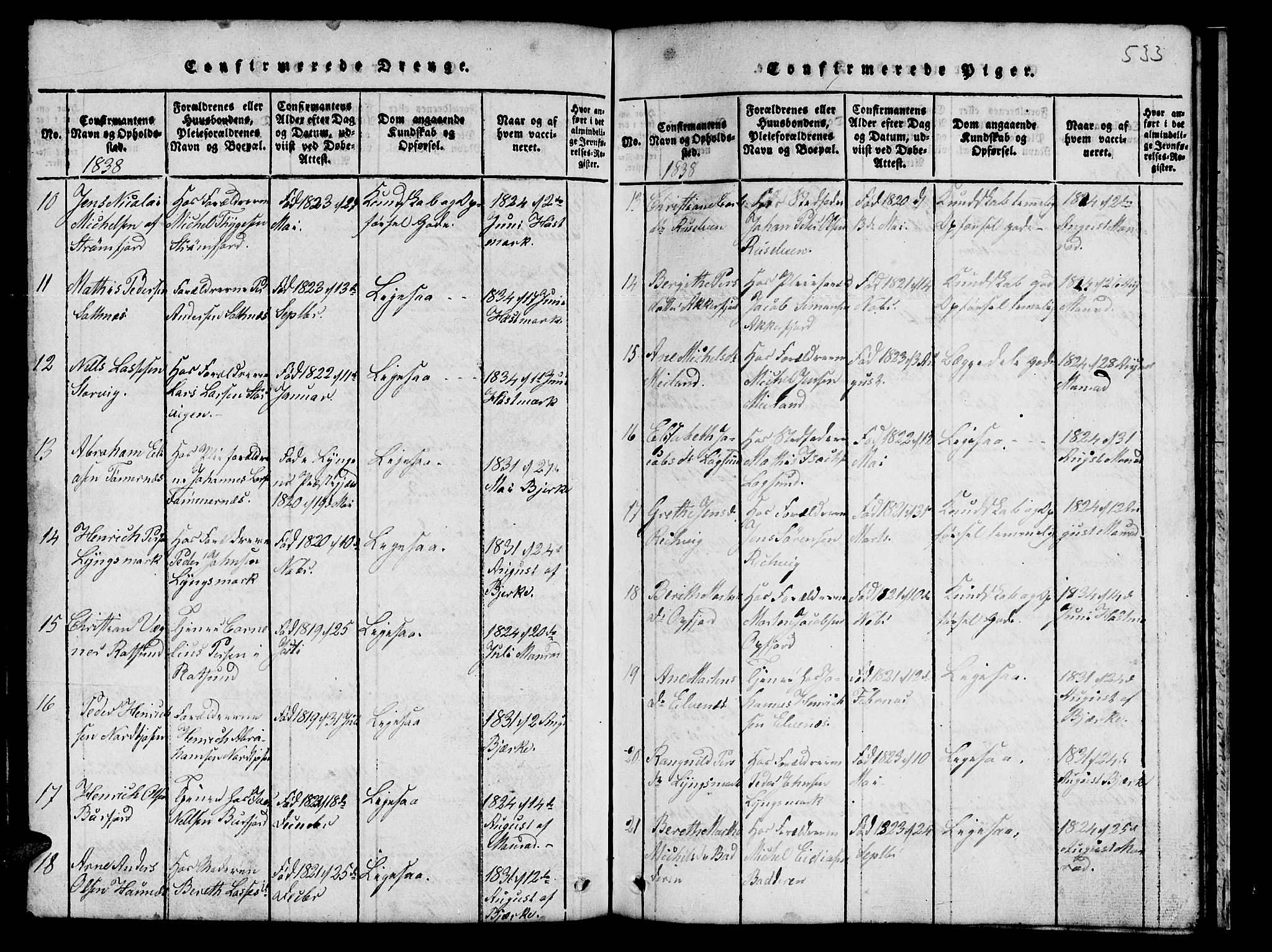 Skjervøy sokneprestkontor, AV/SATØ-S-1300/H/Ha/Hab/L0001klokker: Parish register (copy) no. 1, 1825-1838, p. 532-533