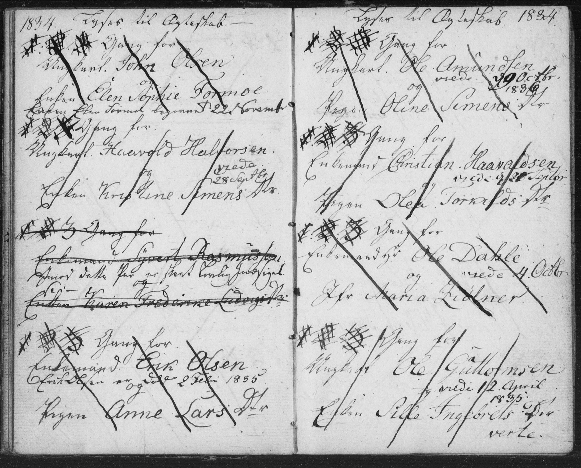 Bragernes kirkebøker, SAKO/A-6/H/Ha/L0002: Banns register no. 2, 1832-1846