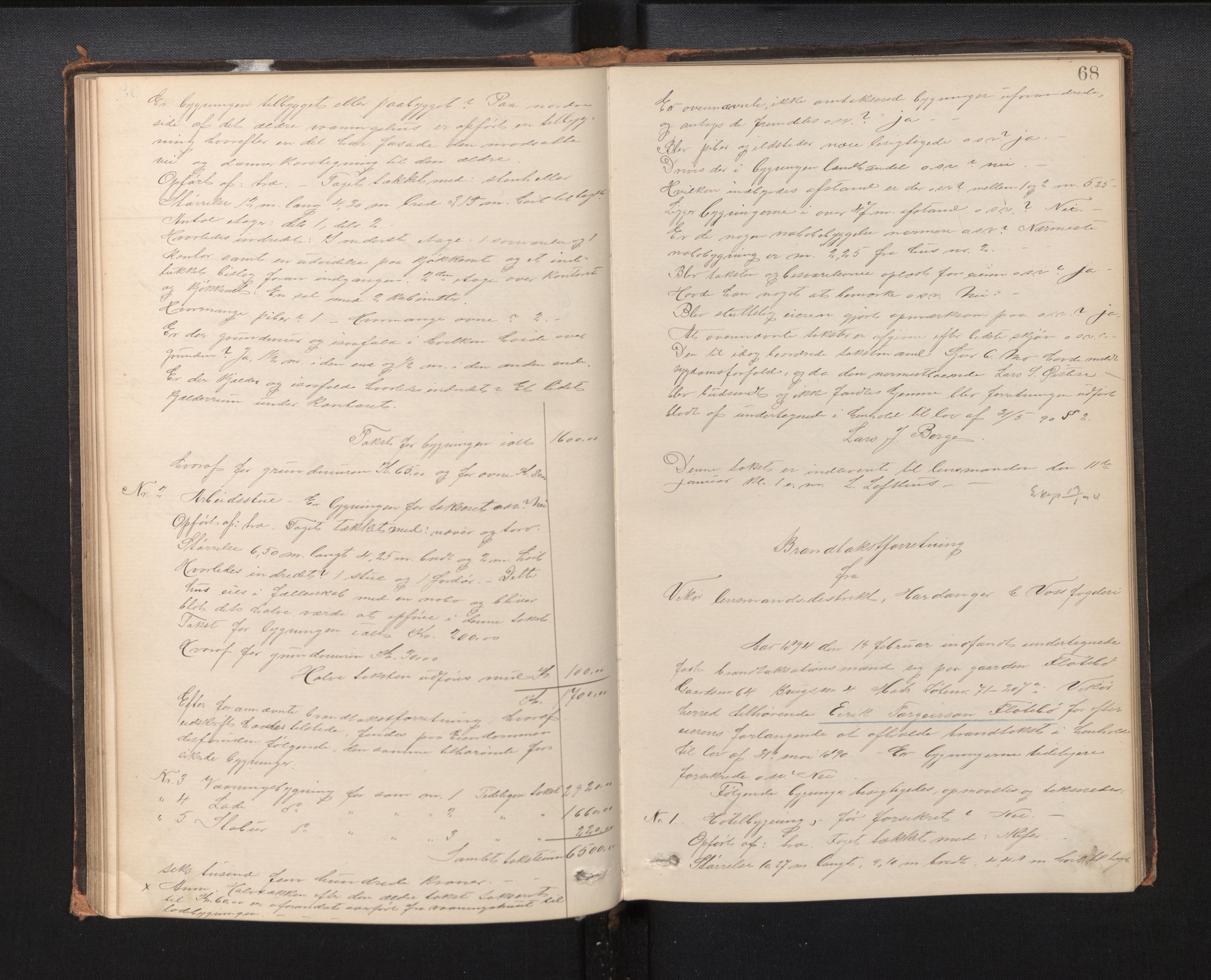 Lensmannen i Kvam, AV/SAB-A-33201/0012/L0002: Branntakstprotokoll, 1881-1919, p. 67b-68a