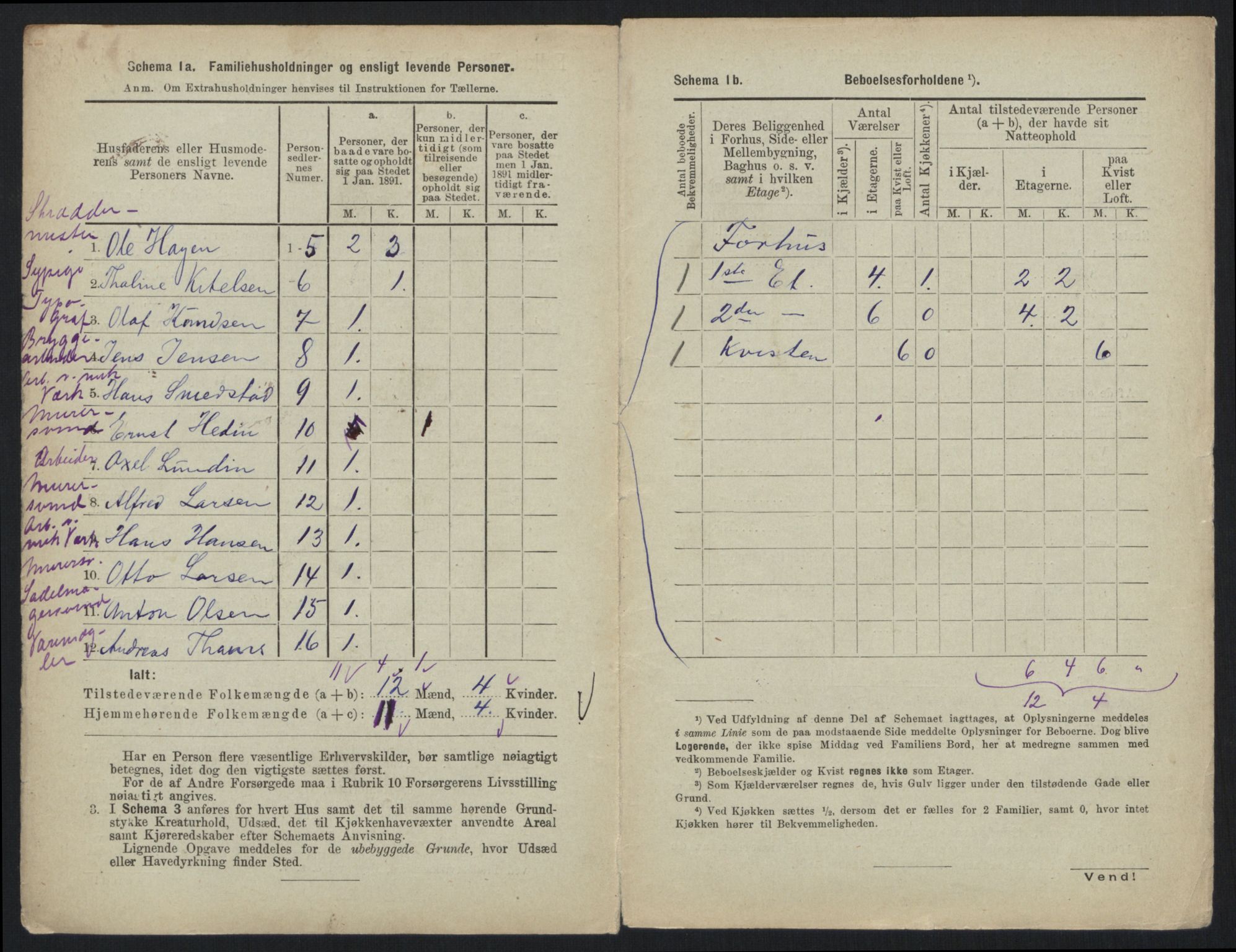 RA, 1891 census for 0301 Kristiania, 1891, p. 59011