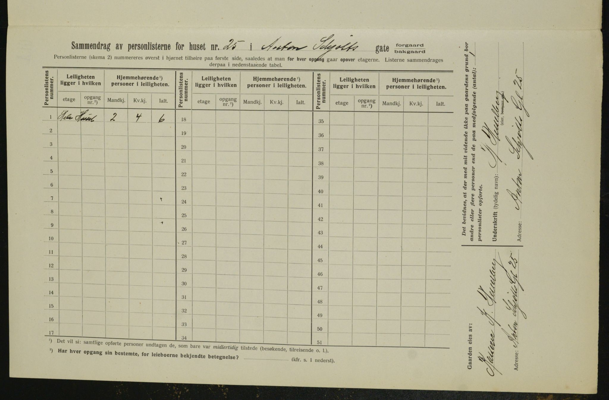 OBA, Municipal Census 1913 for Kristiania, 1913, p. 1313