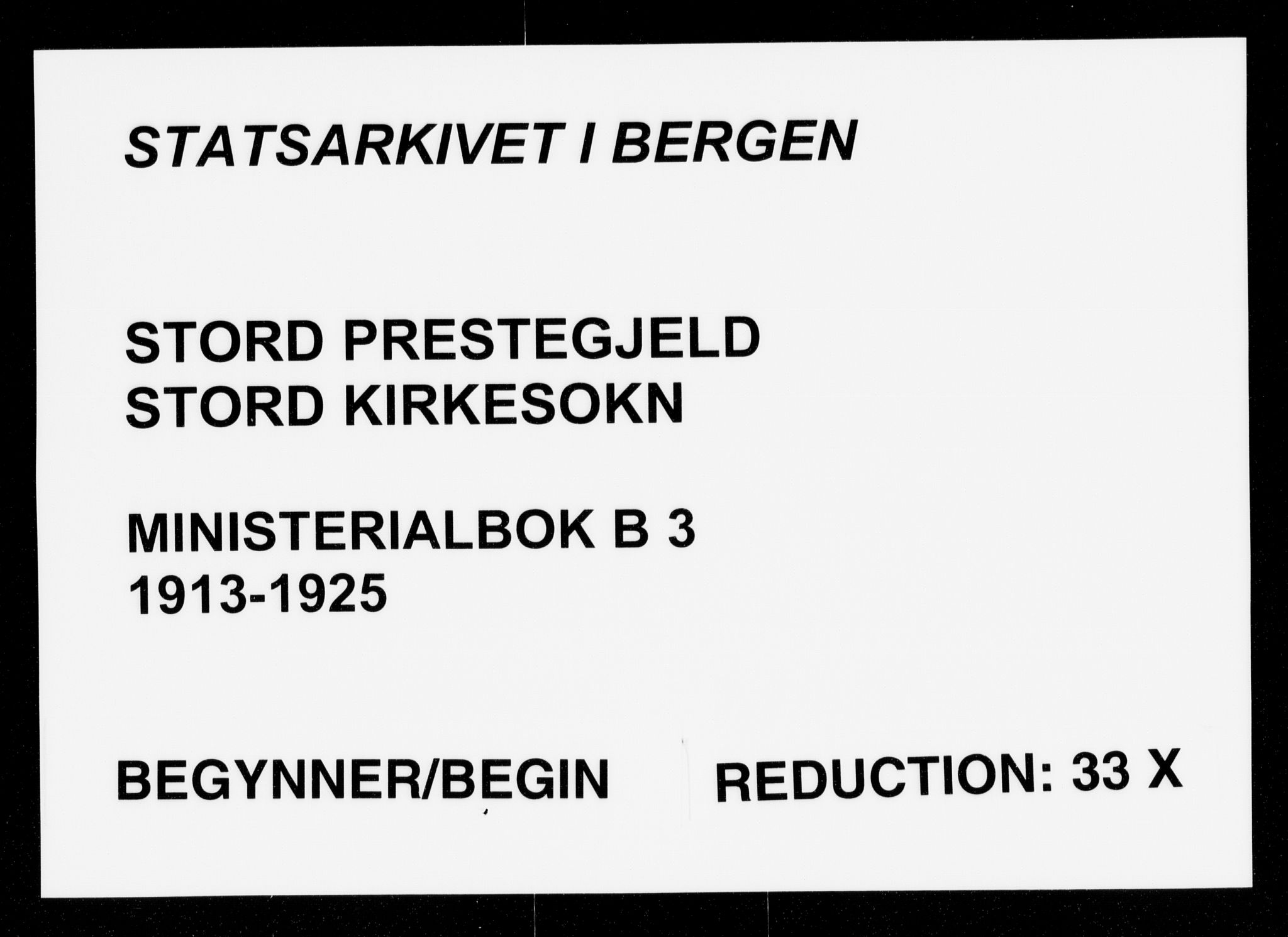 Stord sokneprestembete, SAB/A-78201/H/Haa: Parish register (official) no. B 3, 1913-1925