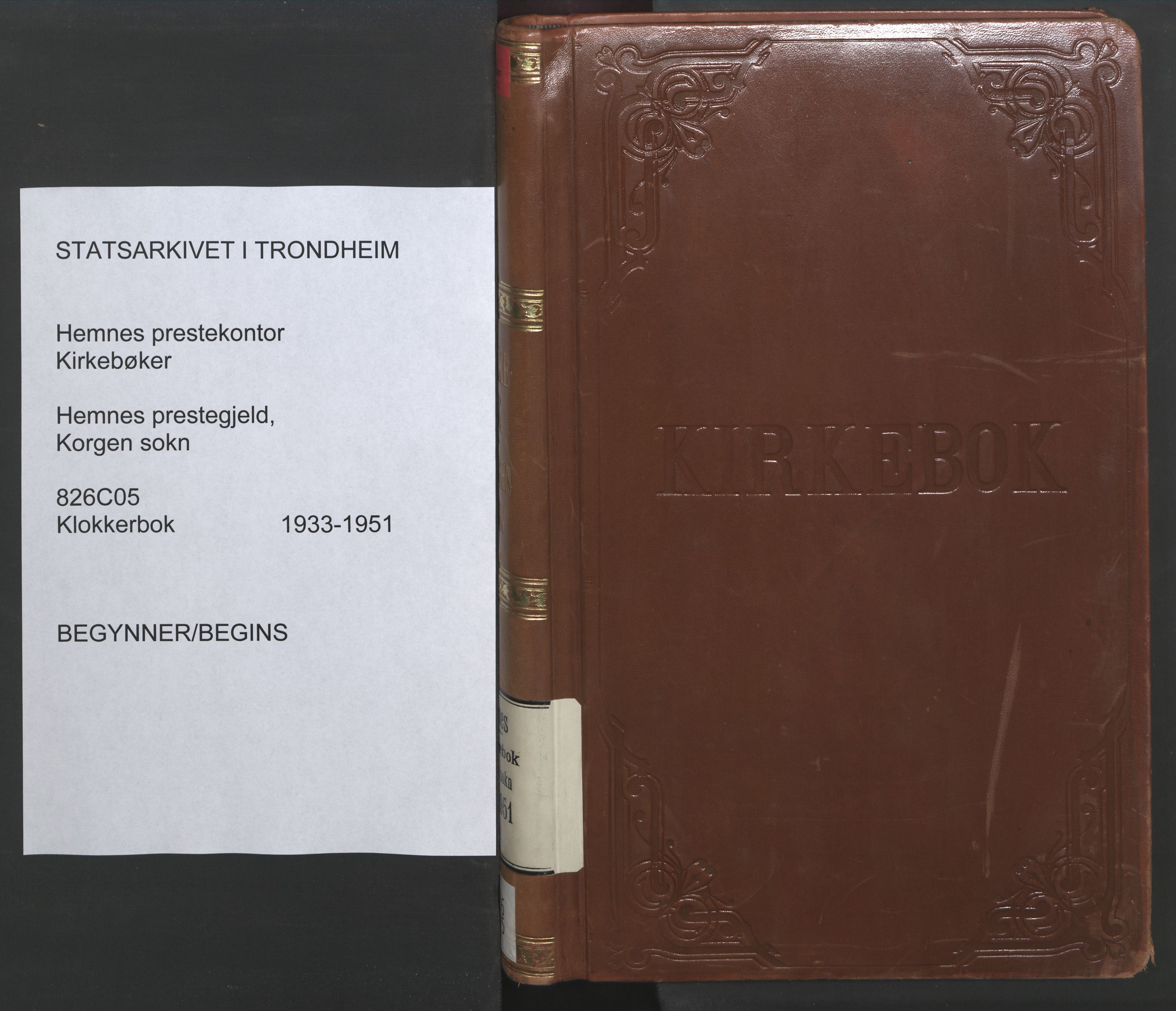 Ministerialprotokoller, klokkerbøker og fødselsregistre - Nordland, SAT/A-1459/826/L0385: Parish register (copy) no. 826C05, 1933-1951