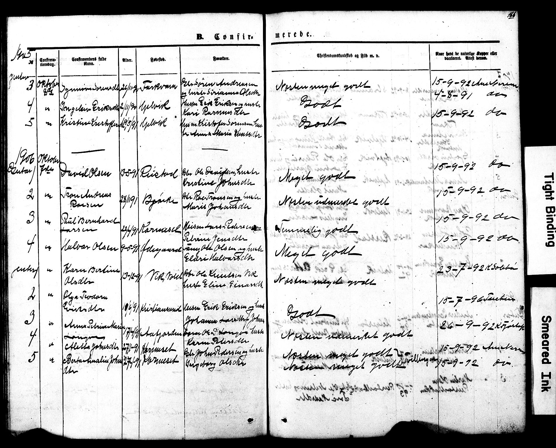 Ministerialprotokoller, klokkerbøker og fødselsregistre - Møre og Romsdal, SAT/A-1454/550/L0618: Parish register (copy) no. 550C01, 1870-1927, p. 166