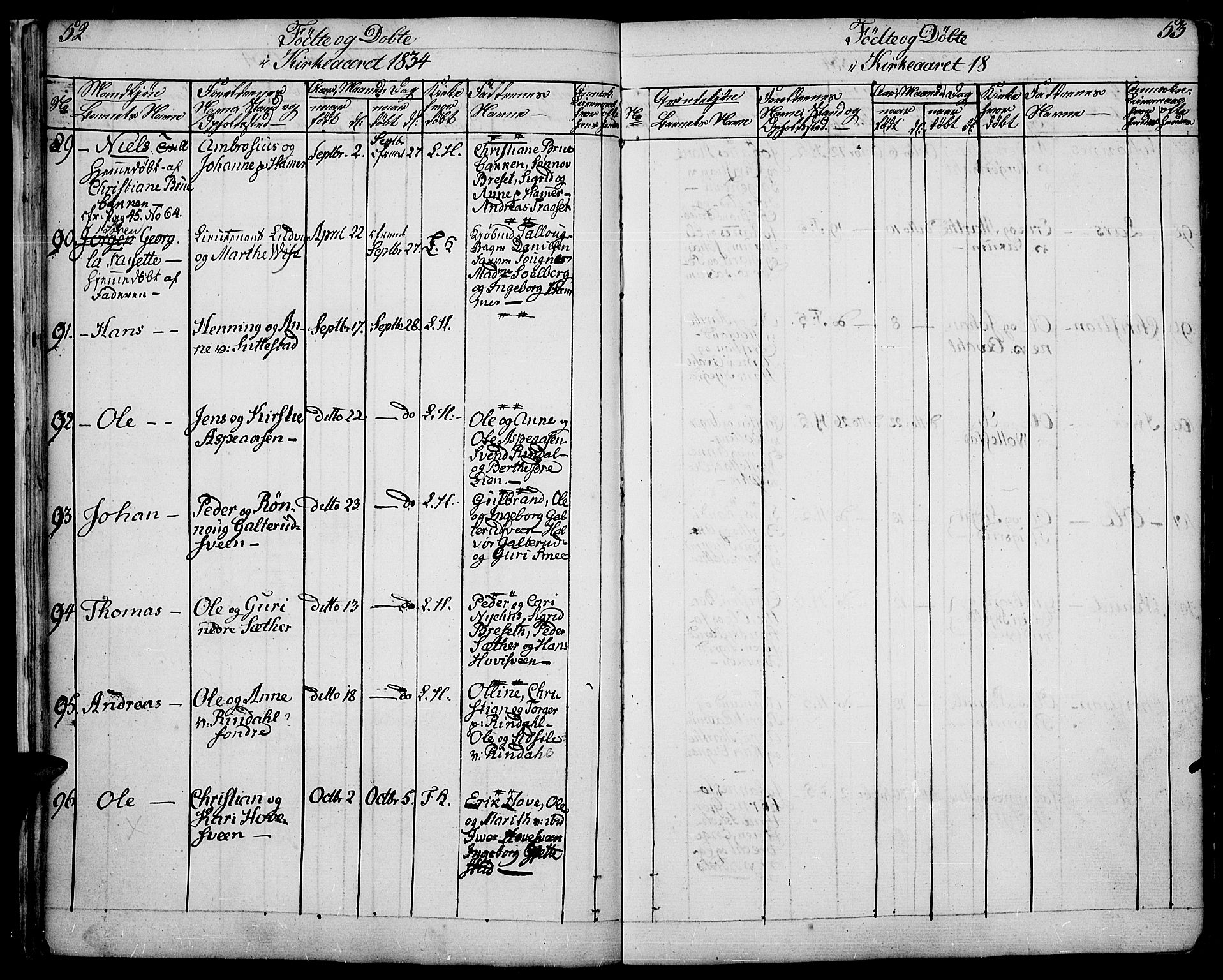 Fåberg prestekontor, AV/SAH-PREST-086/H/Ha/Haa/L0004: Parish register (official) no. 4, 1833-1837, p. 52-53