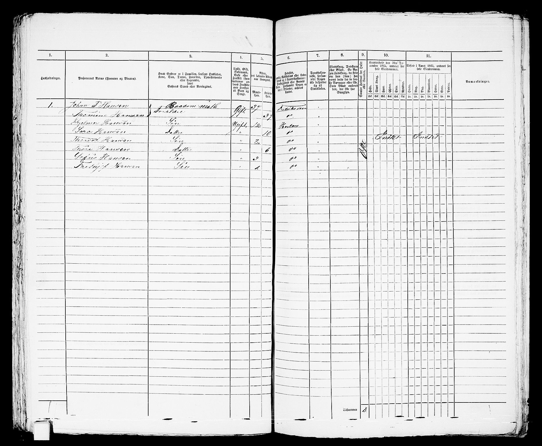 RA, 1865 census for Horten, 1865, p. 230