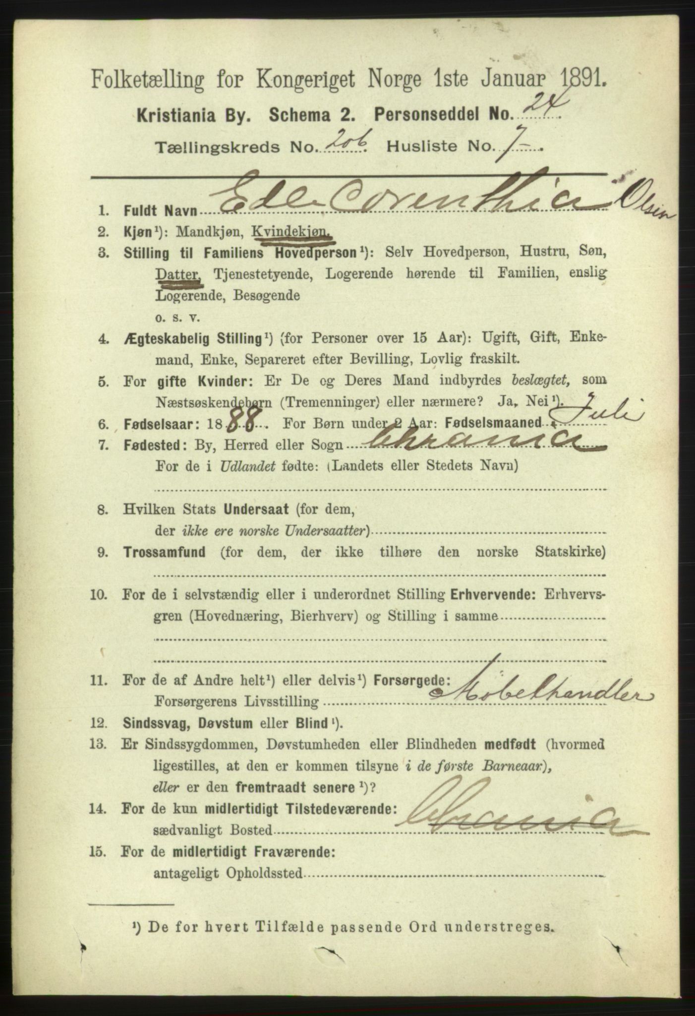 RA, 1891 census for 0301 Kristiania, 1891, p. 124092