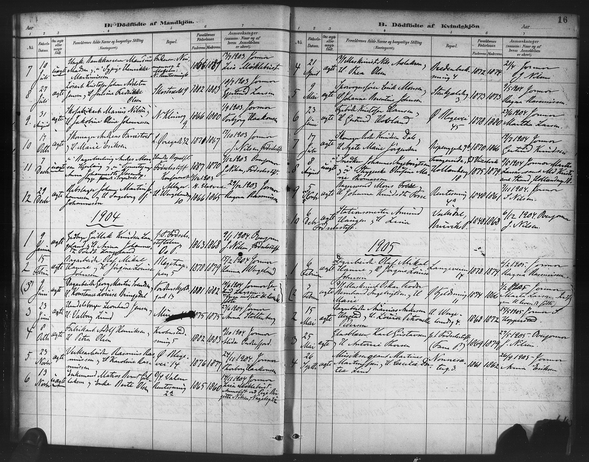 Korskirken sokneprestembete, SAB/A-76101/H/Haa/L0047: Parish register (official) no. E 5, 1884-1910, p. 16