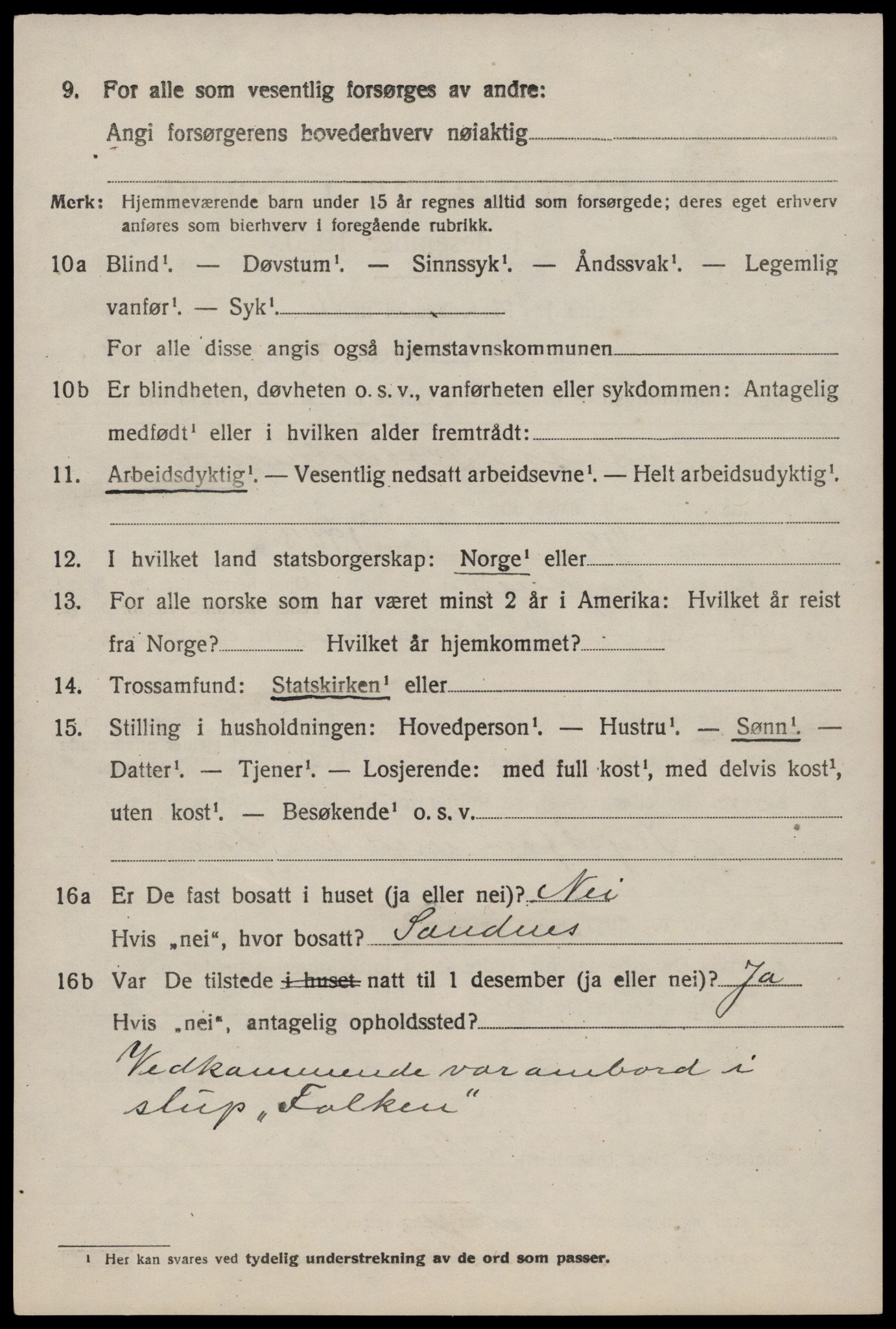 SAST, 1920 census for Sjernarøy, 1920, p. 1237