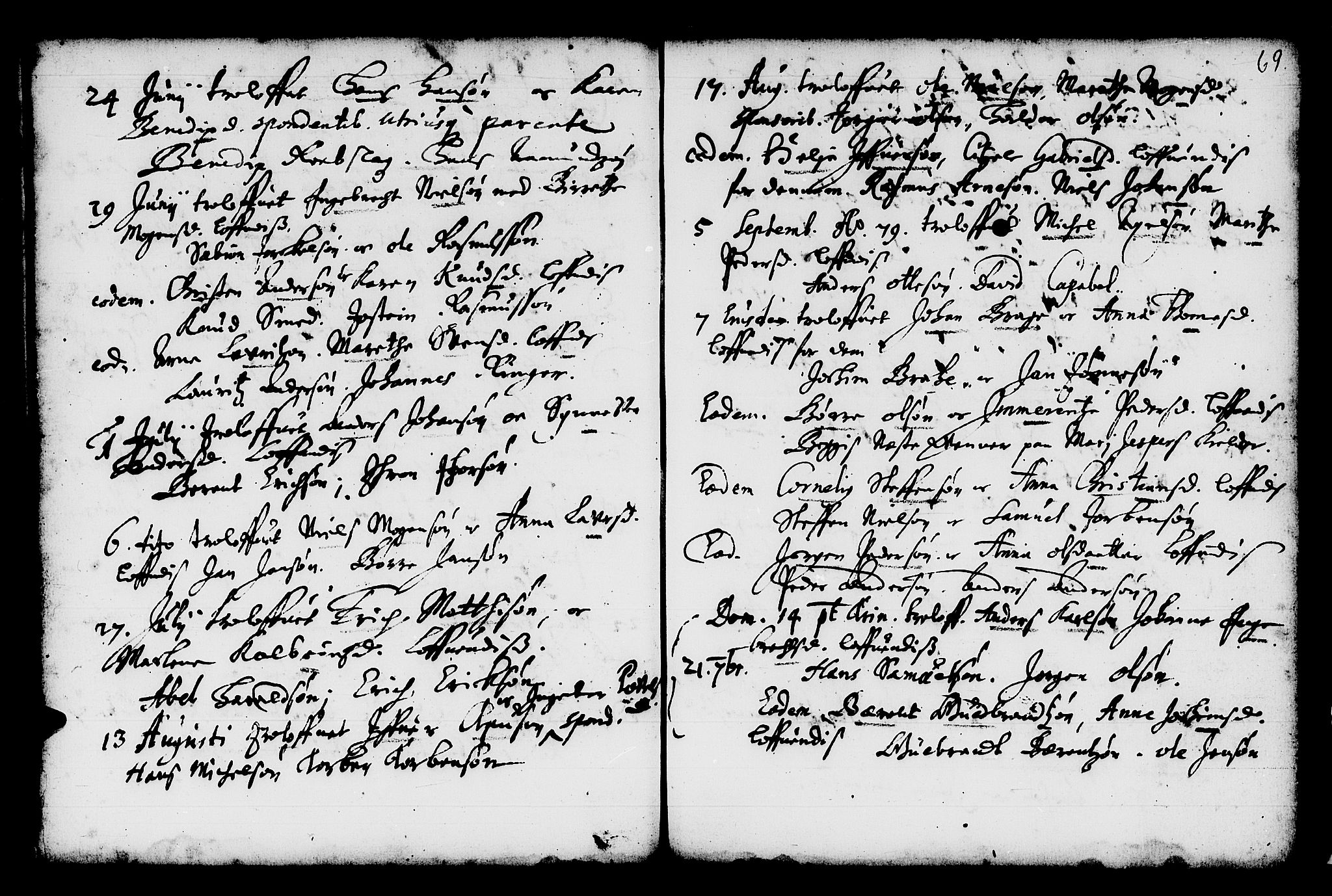 Domkirken sokneprestembete, AV/SAB-A-74801/H/Haa/L0006: Parish register (official) no. A 6, 1663-1683, p. 69