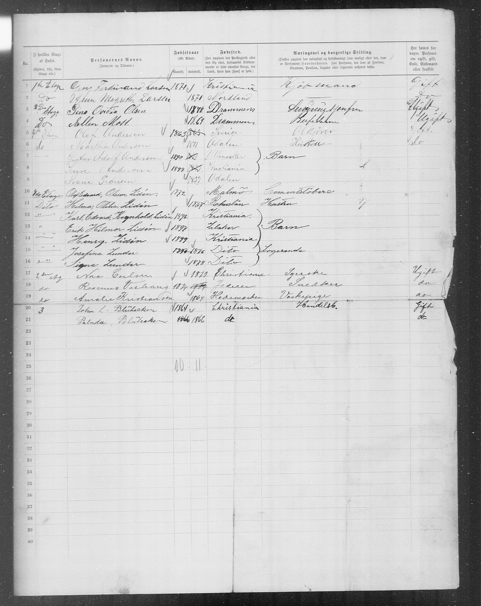 OBA, Municipal Census 1899 for Kristiania, 1899, p. 8460