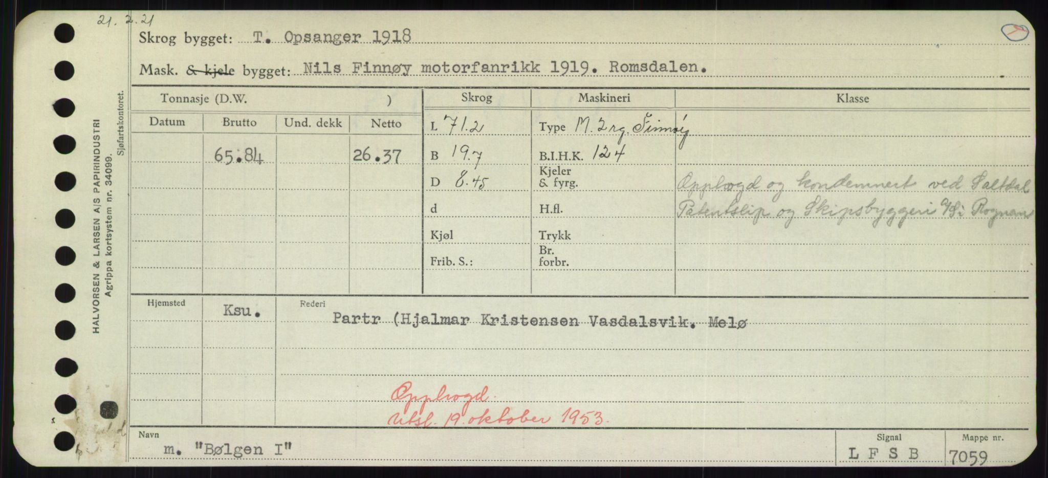 Sjøfartsdirektoratet med forløpere, Skipsmålingen, RA/S-1627/H/Hd/L0006: Fartøy, Byg-Båt, p. 811