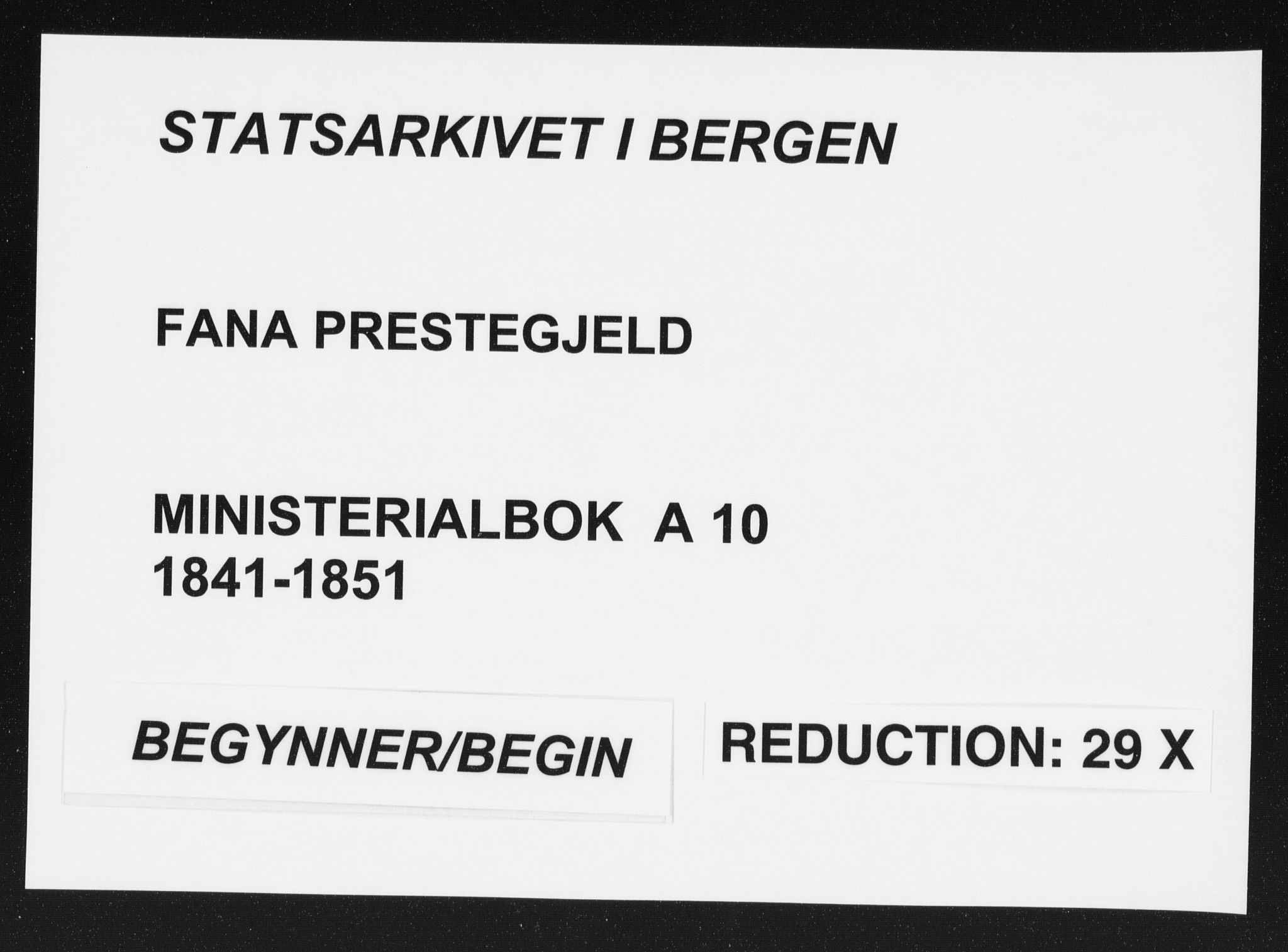 Fana Sokneprestembete, SAB/A-75101/H/Haa/Haaa/L0010: Parish register (official) no. A 10, 1841-1851