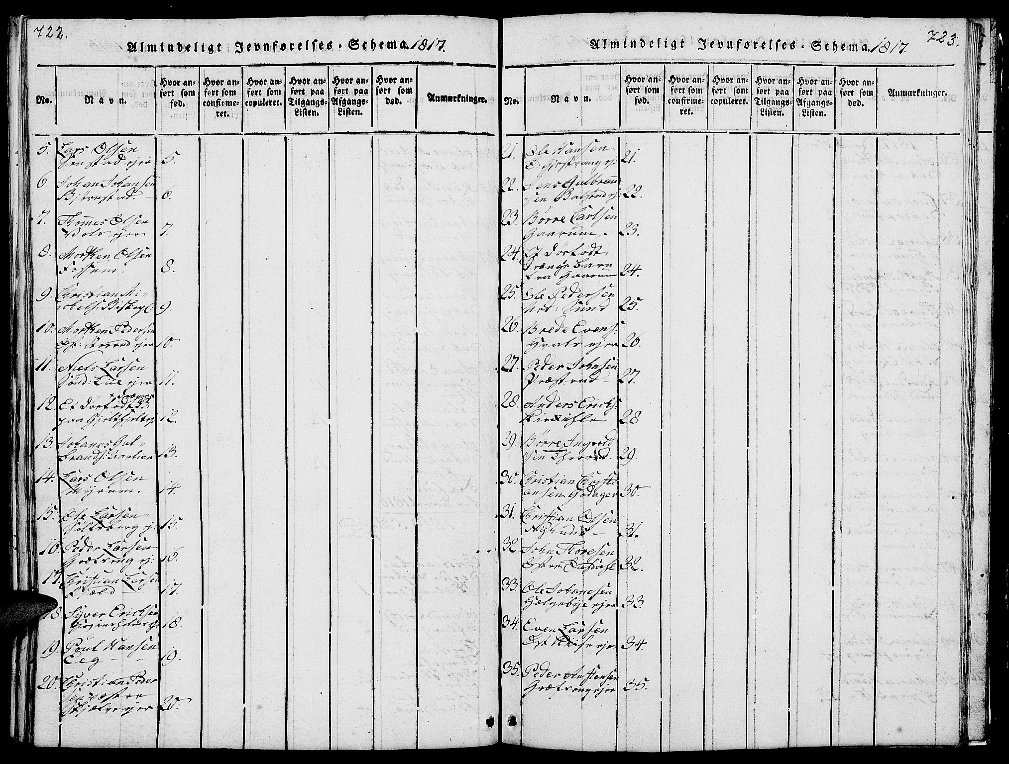 Nes prestekontor, Hedmark, AV/SAH-PREST-020/L/La/L0003: Parish register (copy) no. 3, 1814-1831, p. 722-723