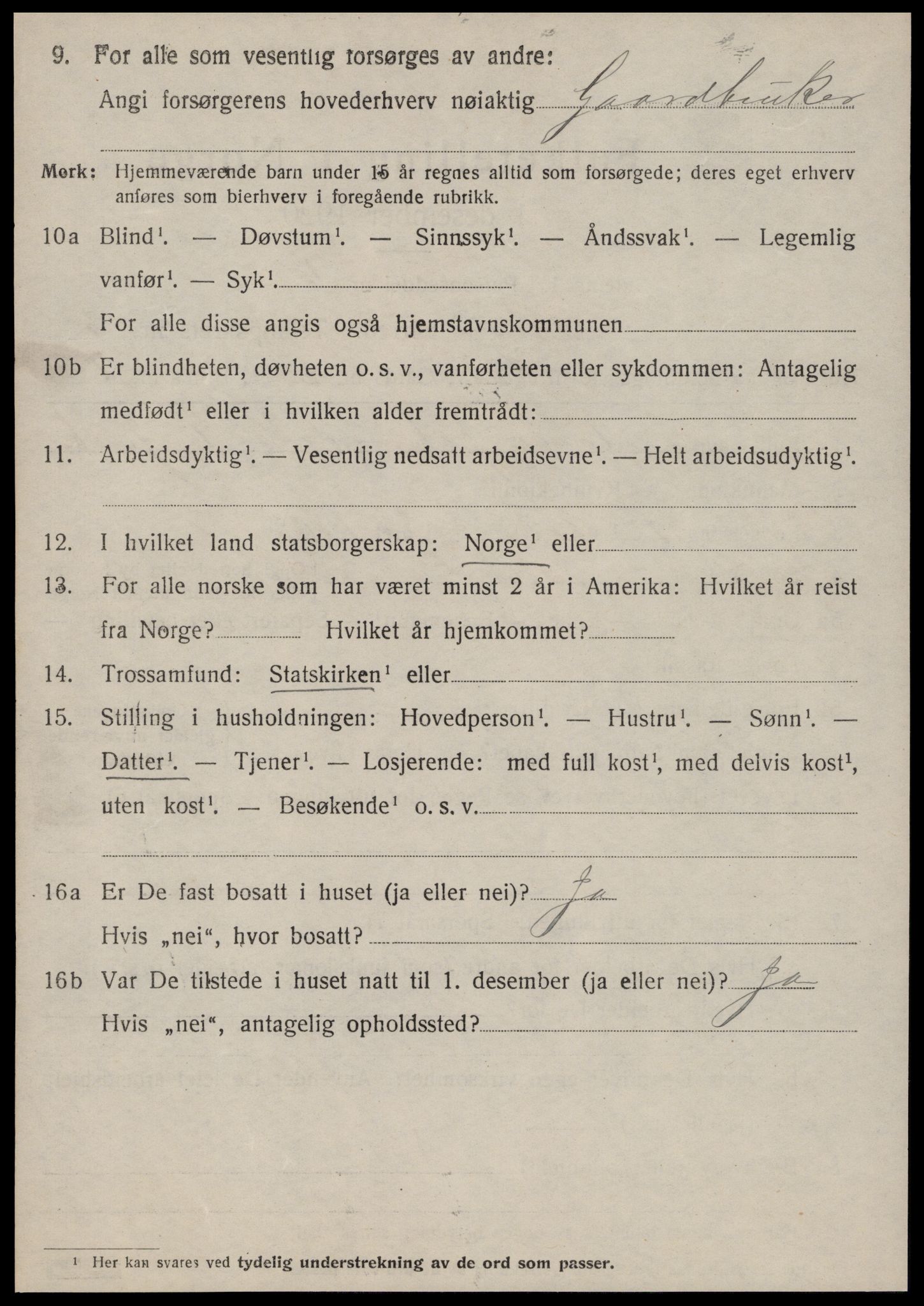 SAT, 1920 census for Skodje, 1920, p. 2612