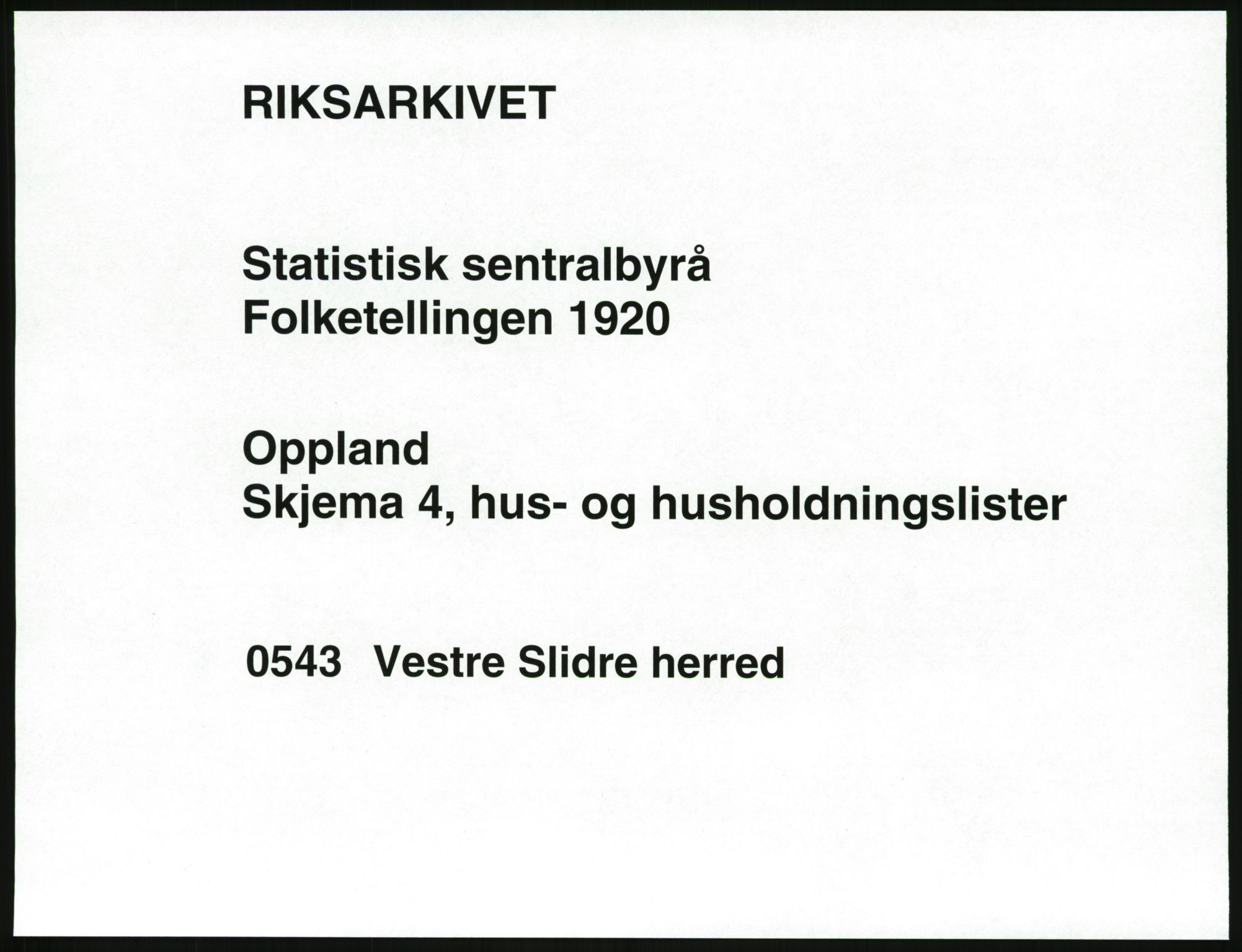 SAH, 1920 census for Vestre Slidre, 1920, p. 48