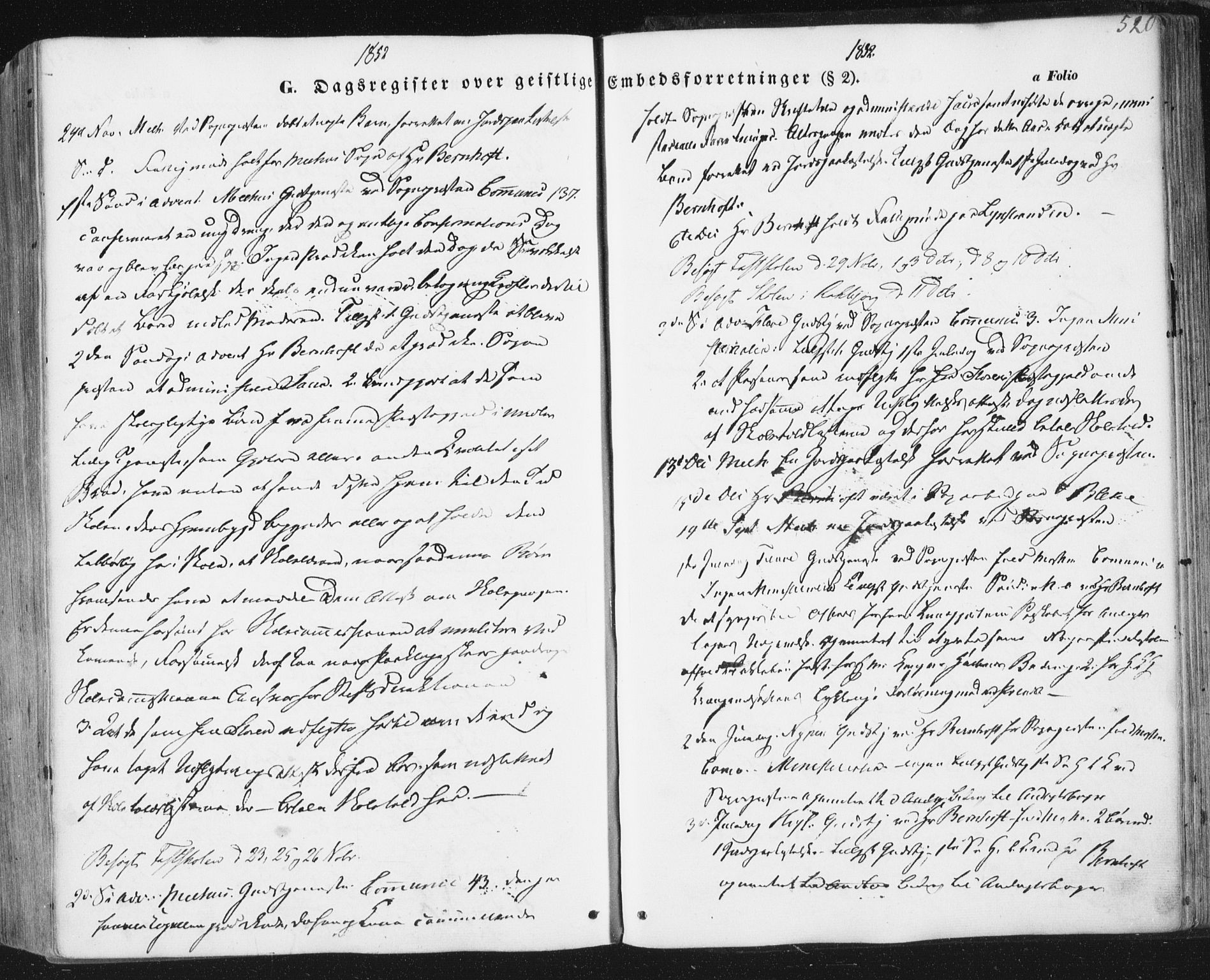 Ministerialprotokoller, klokkerbøker og fødselsregistre - Sør-Trøndelag, SAT/A-1456/691/L1076: Parish register (official) no. 691A08, 1852-1861, p. 520