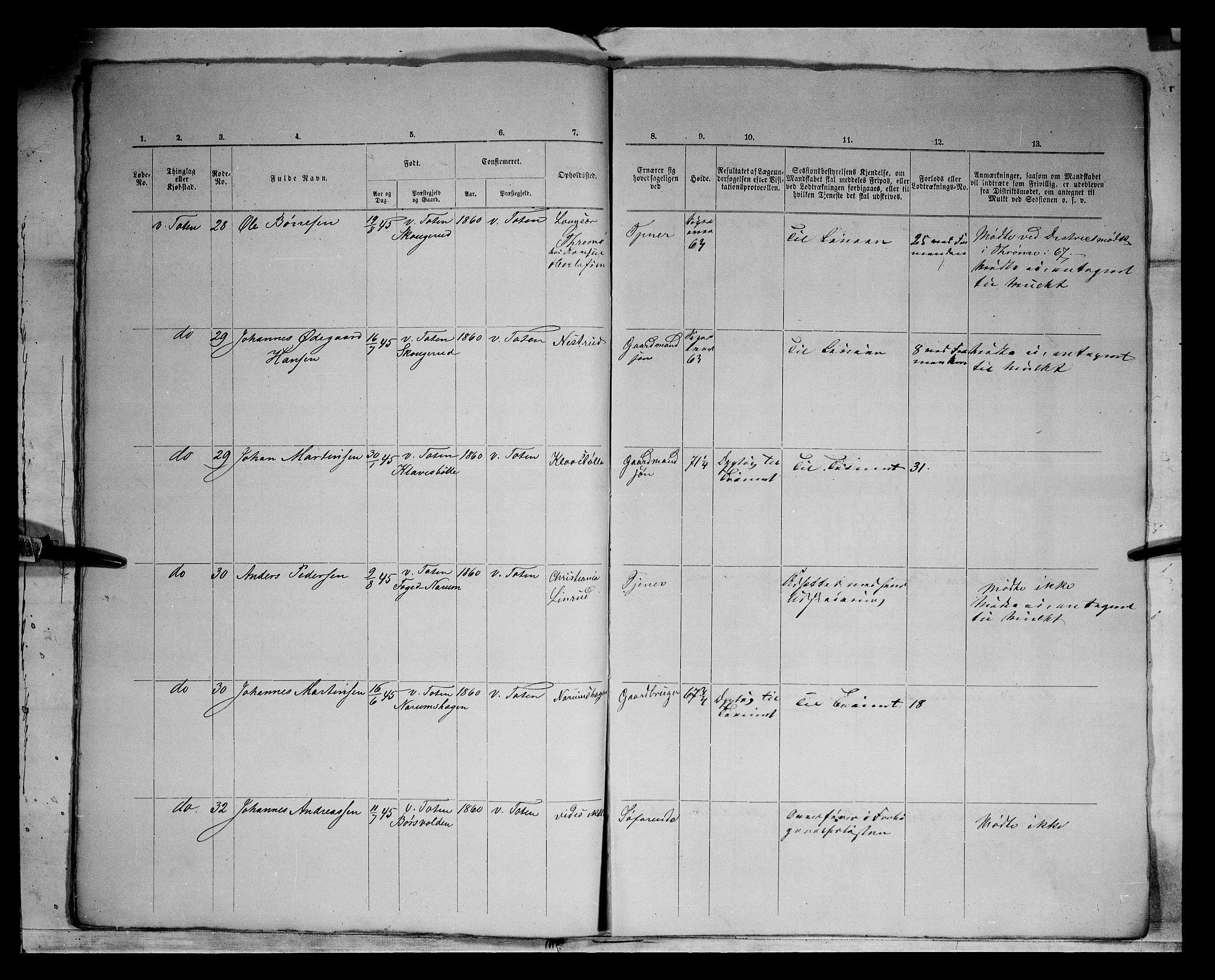 Fylkesmannen i Oppland, AV/SAH-FYO-002/1/K/Kg/L1167: Søndre og Nordre Land, Vestre Toten, 1860-1879, p. 7780