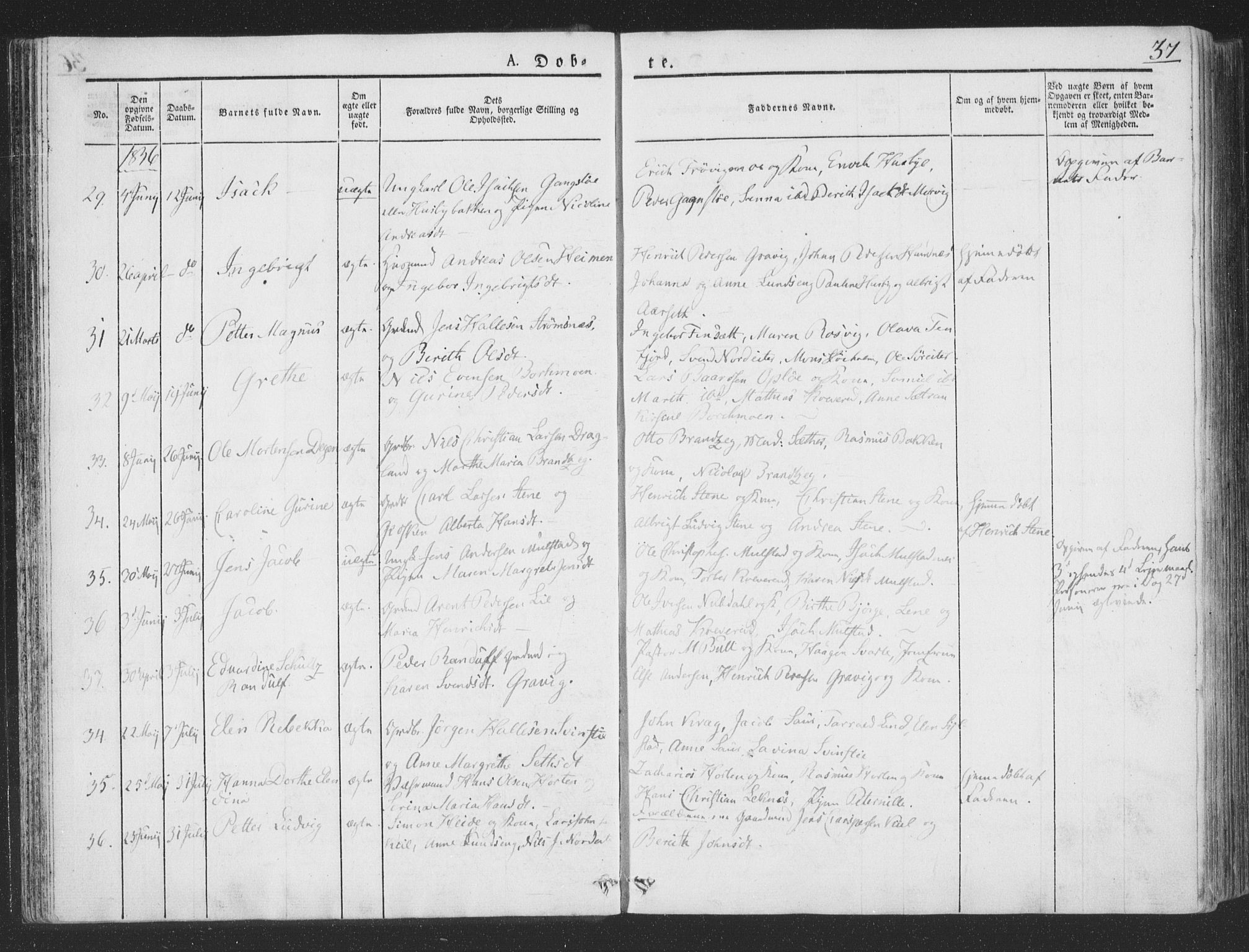 Ministerialprotokoller, klokkerbøker og fødselsregistre - Nord-Trøndelag, AV/SAT-A-1458/780/L0639: Parish register (official) no. 780A04, 1830-1844, p. 37