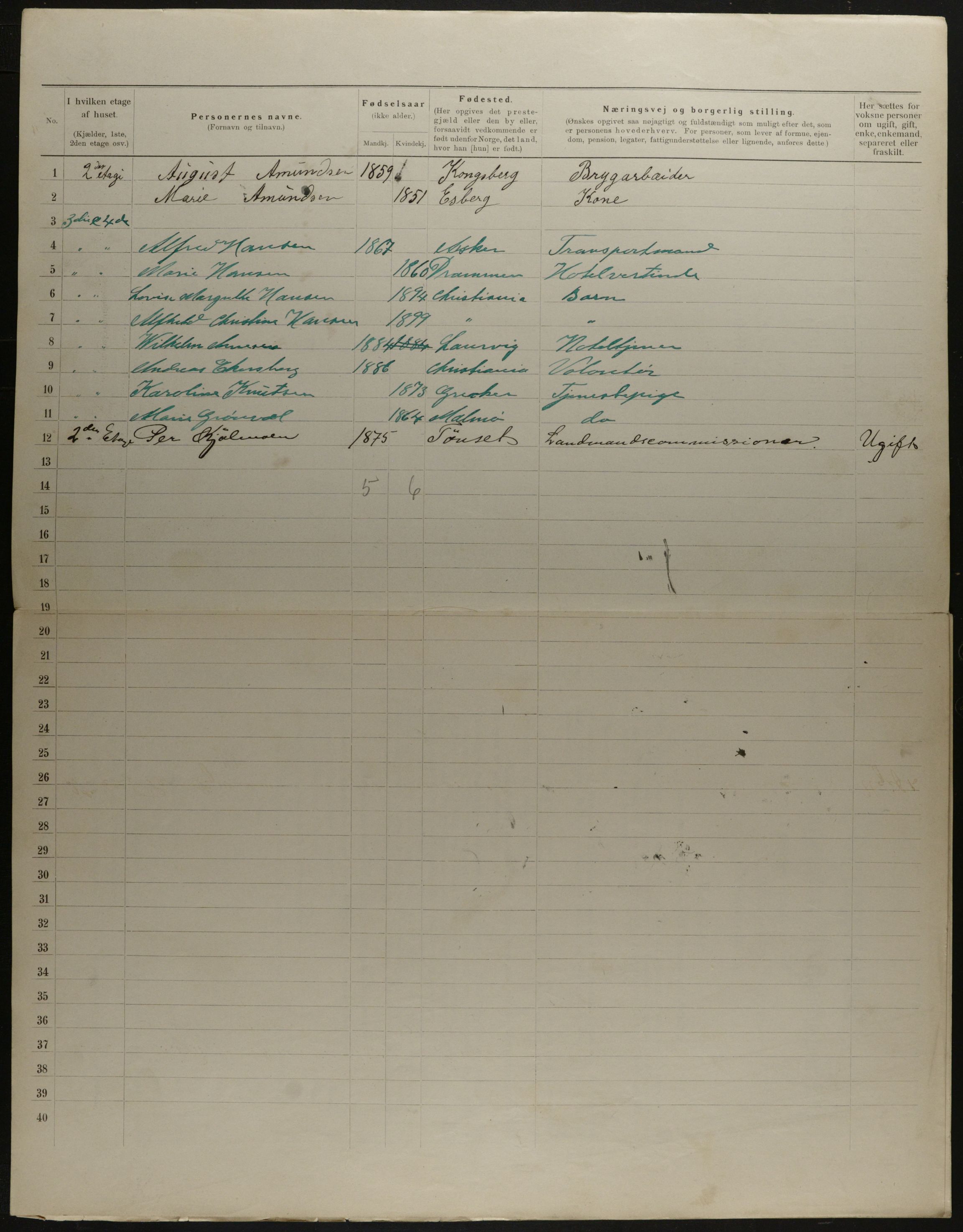 OBA, Municipal Census 1901 for Kristiania, 1901, p. 14763