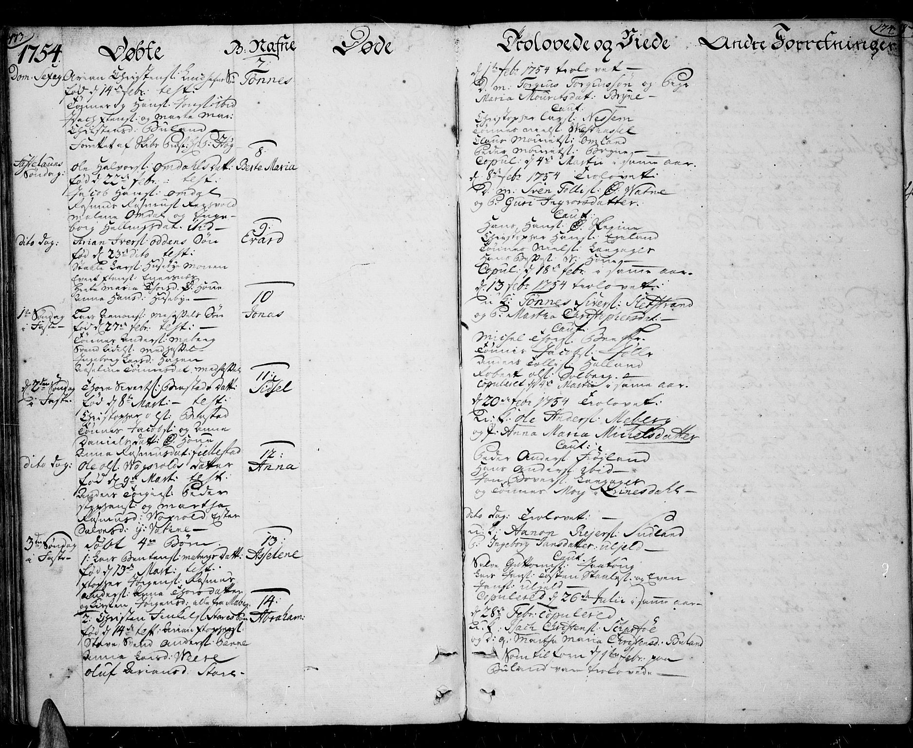 Lista sokneprestkontor, AV/SAK-1111-0027/F/Fa/L0003: Parish register (official) no. A 3 /1, 1743-1767, p. 173-174