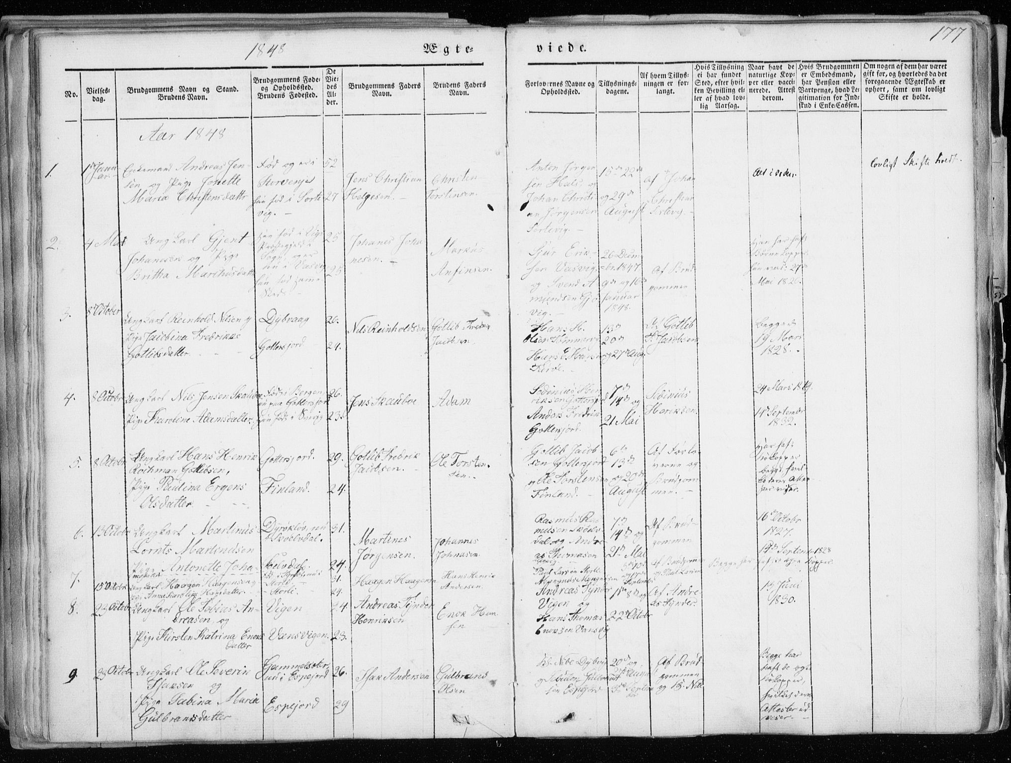 Tranøy sokneprestkontor, AV/SATØ-S-1313/I/Ia/Iaa/L0006kirke: Parish register (official) no. 6, 1844-1855, p. 177