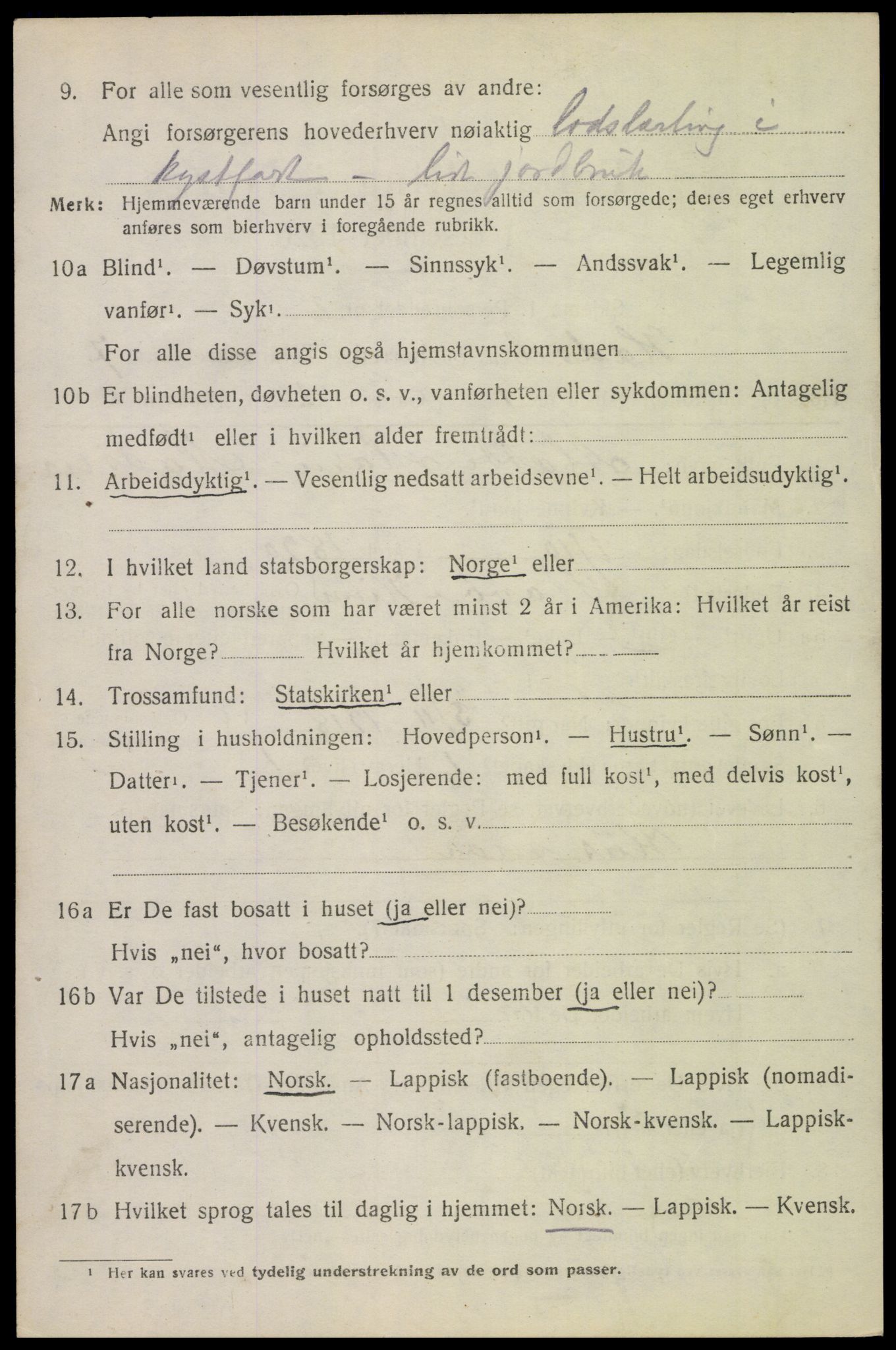 SAT, 1920 census for Hadsel, 1920, p. 6881