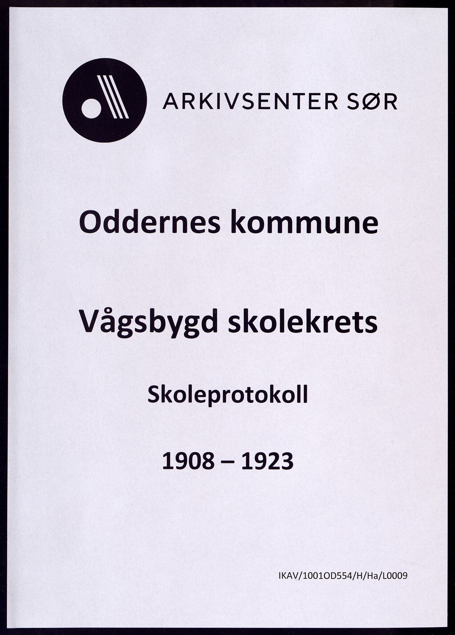 Oddernes kommune - Vågsbygd skolekrets, ARKSOR/1001OD554/H/Ha/L0009: Skoleprotokoll, 1908-1923