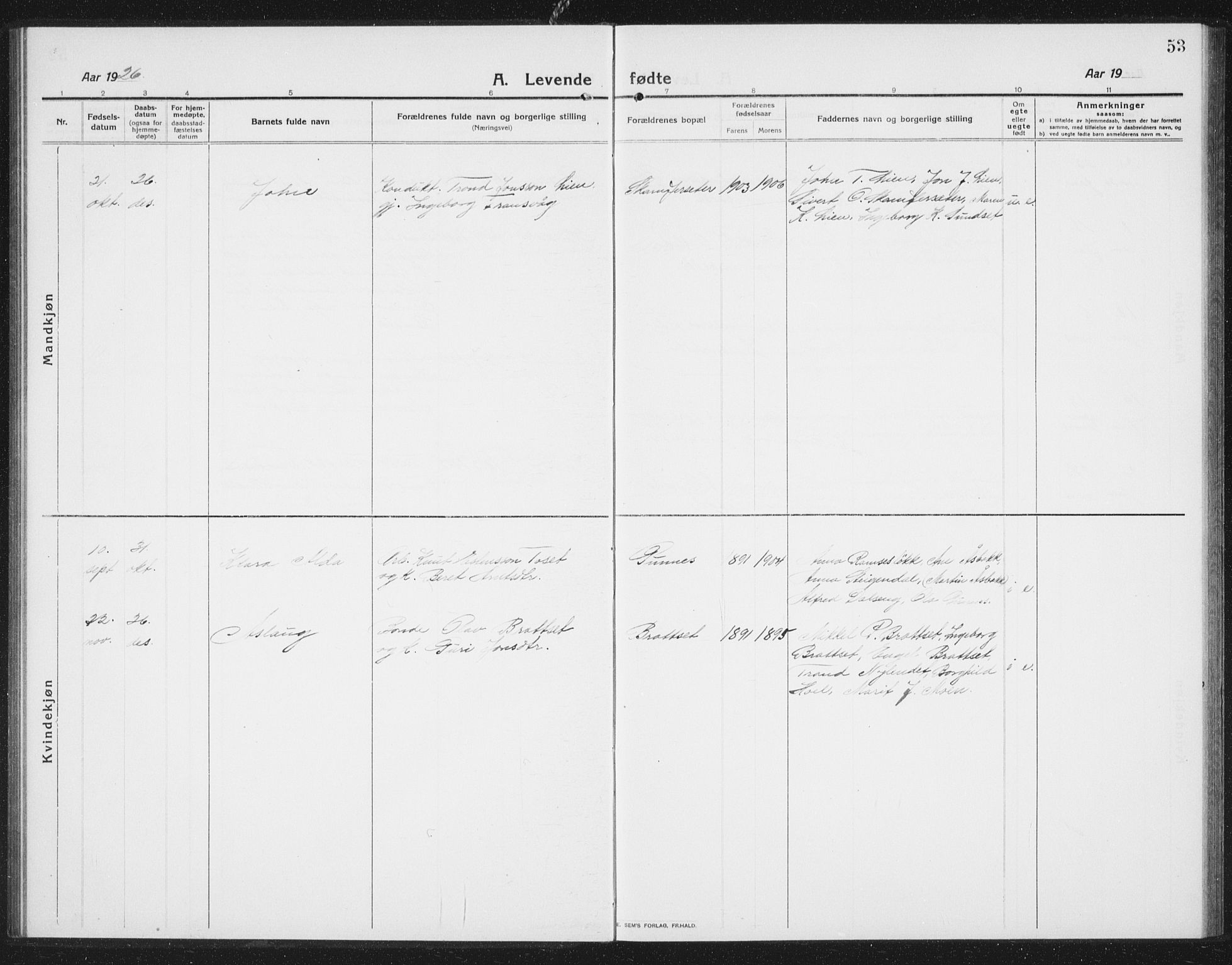 Ministerialprotokoller, klokkerbøker og fødselsregistre - Sør-Trøndelag, SAT/A-1456/675/L0888: Parish register (copy) no. 675C01, 1913-1935, p. 53
