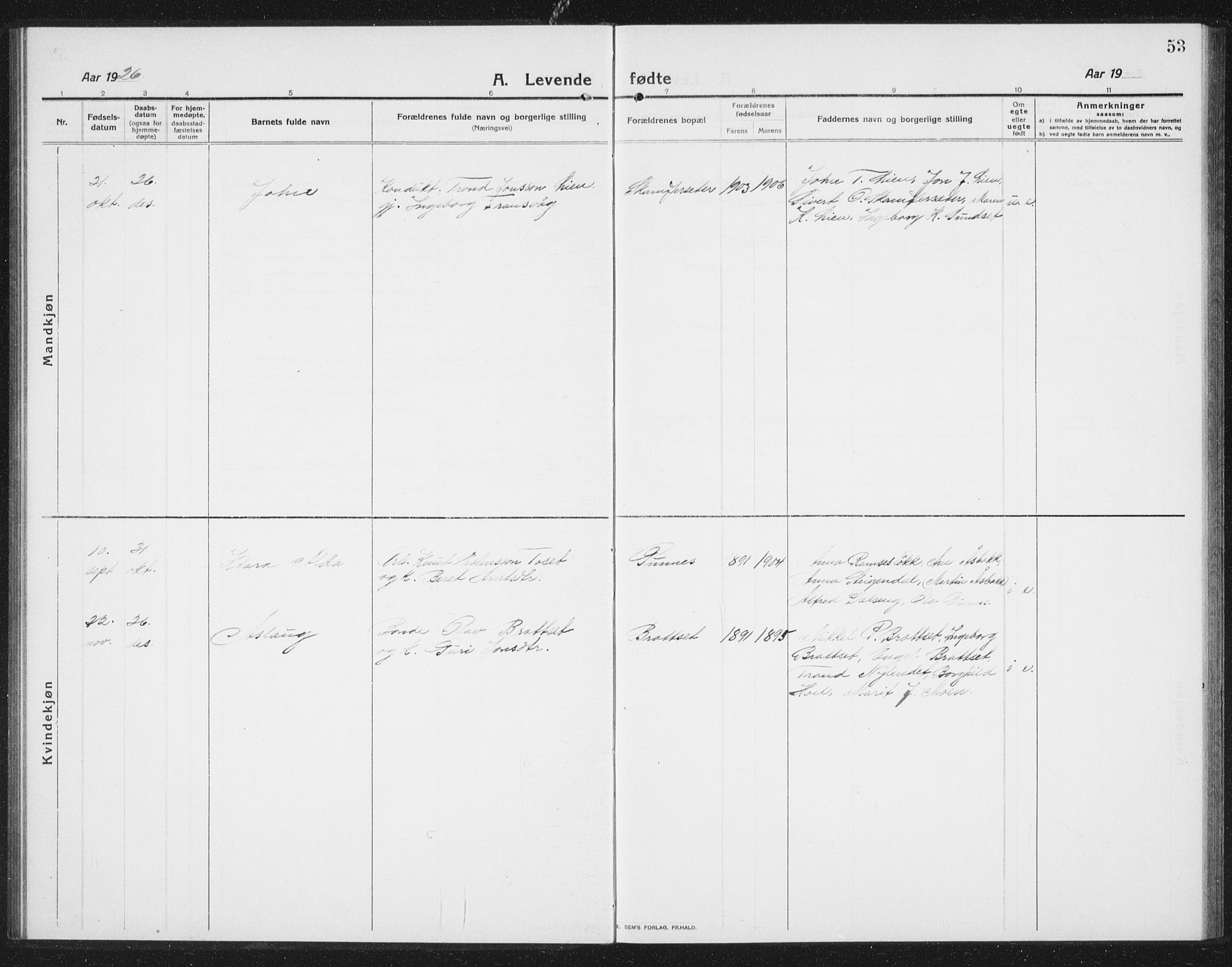 Ministerialprotokoller, klokkerbøker og fødselsregistre - Sør-Trøndelag, AV/SAT-A-1456/675/L0888: Parish register (copy) no. 675C01, 1913-1935, p. 53