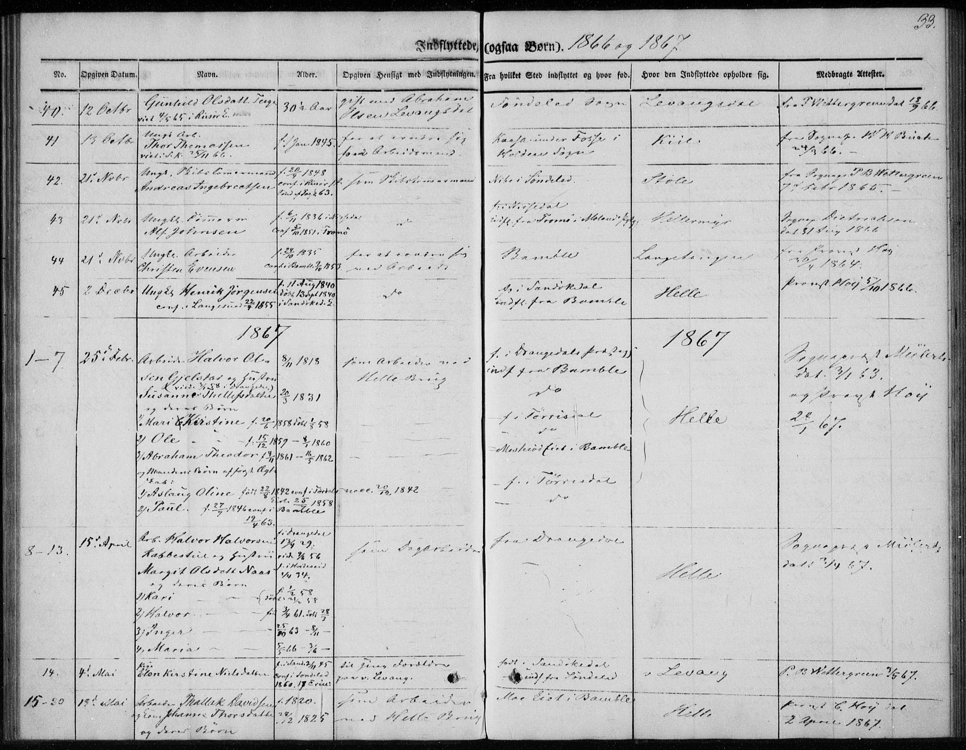 Sannidal kirkebøker, SAKO/A-296/F/Fa/L0013: Parish register (official) no. 13, 1854-1873, p. 33