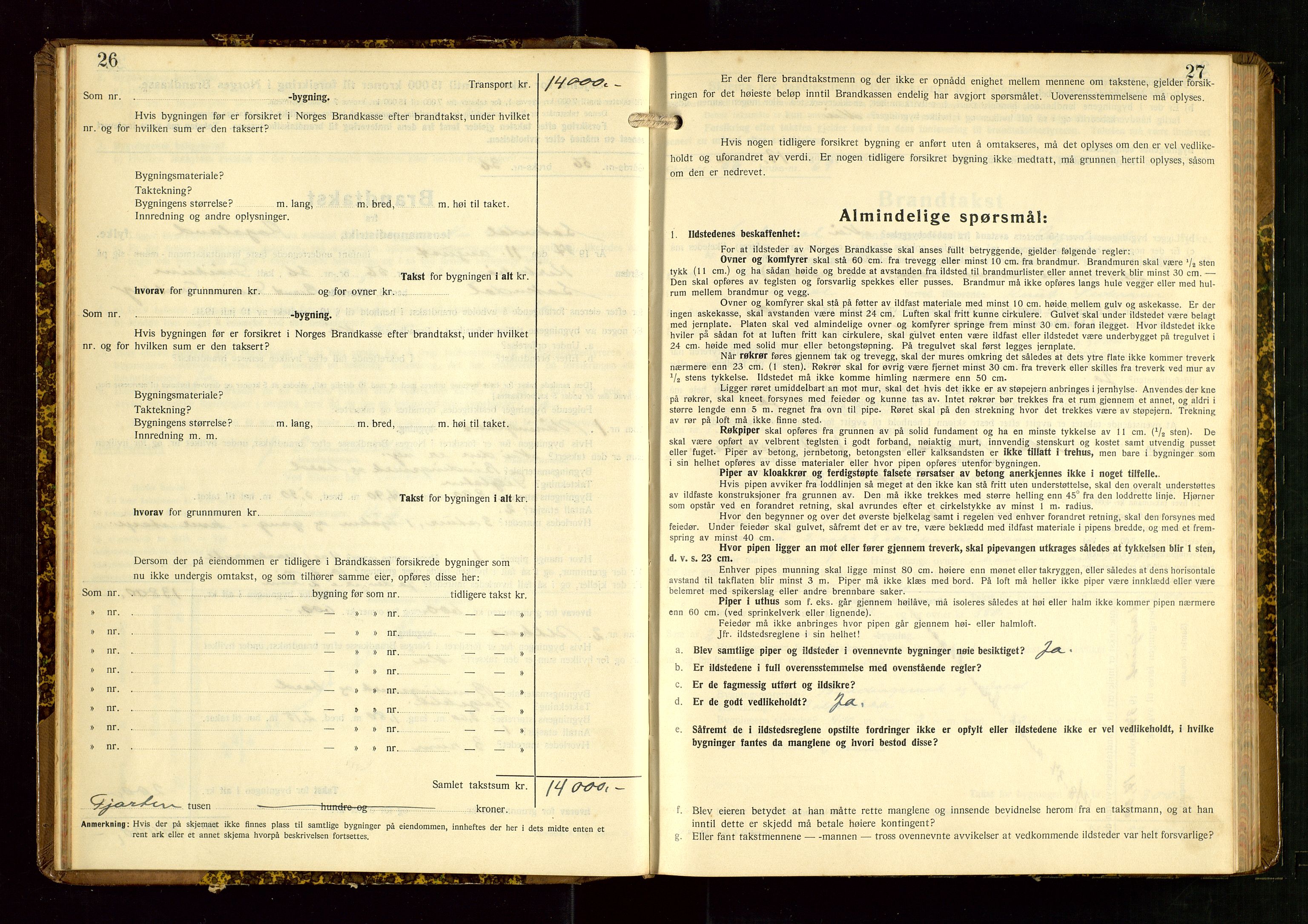 Sokndal lensmannskontor, AV/SAST-A-100417/Gob/L0008: "Brandtakst-Protokoll", 1937-1955, p. 26-27