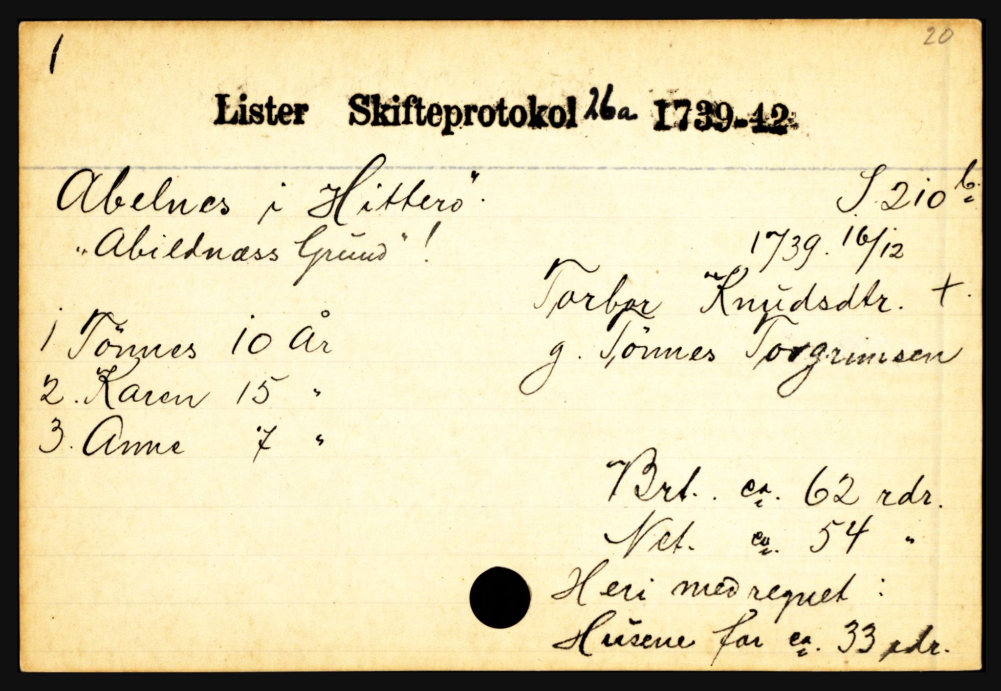Lister sorenskriveri, AV/SAK-1221-0003/H, p. 19