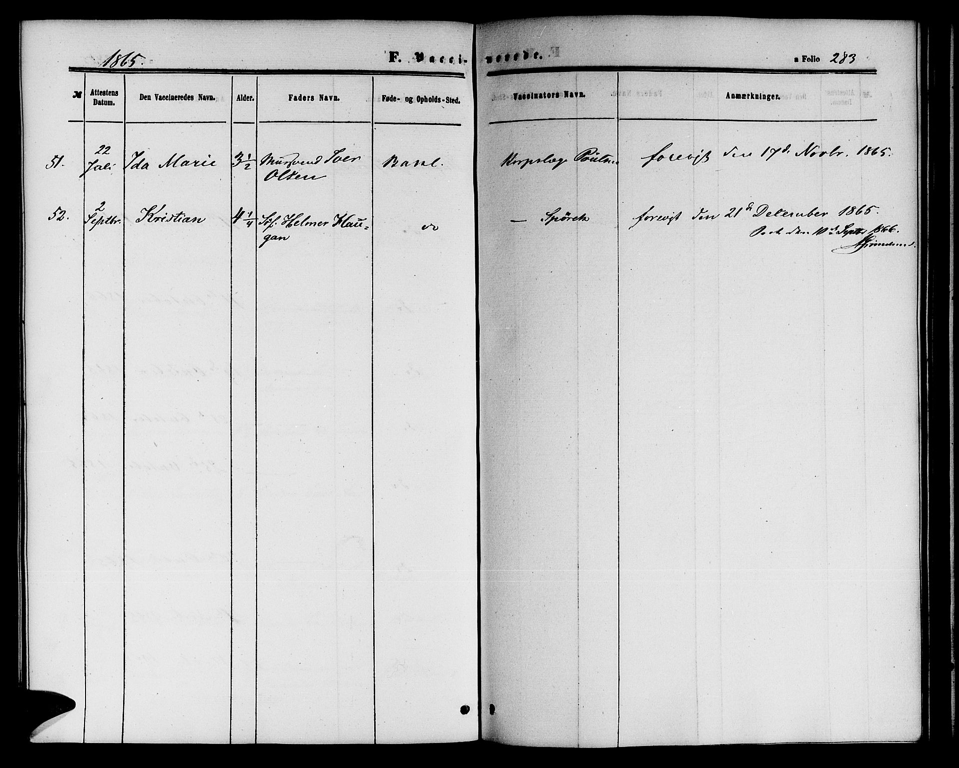 Ministerialprotokoller, klokkerbøker og fødselsregistre - Sør-Trøndelag, SAT/A-1456/604/L0185: Parish register (official) no. 604A06, 1861-1865, p. 283
