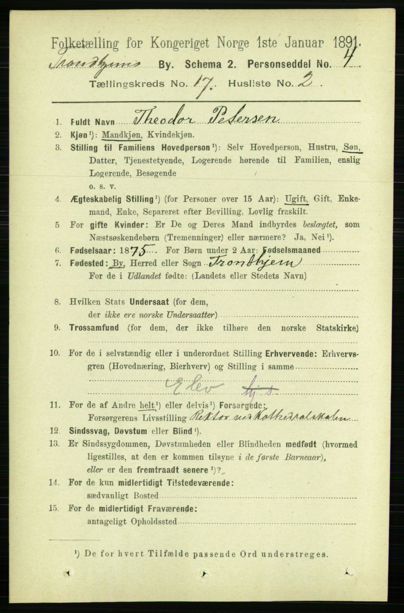 RA, 1891 census for 1601 Trondheim, 1891, p. 13216