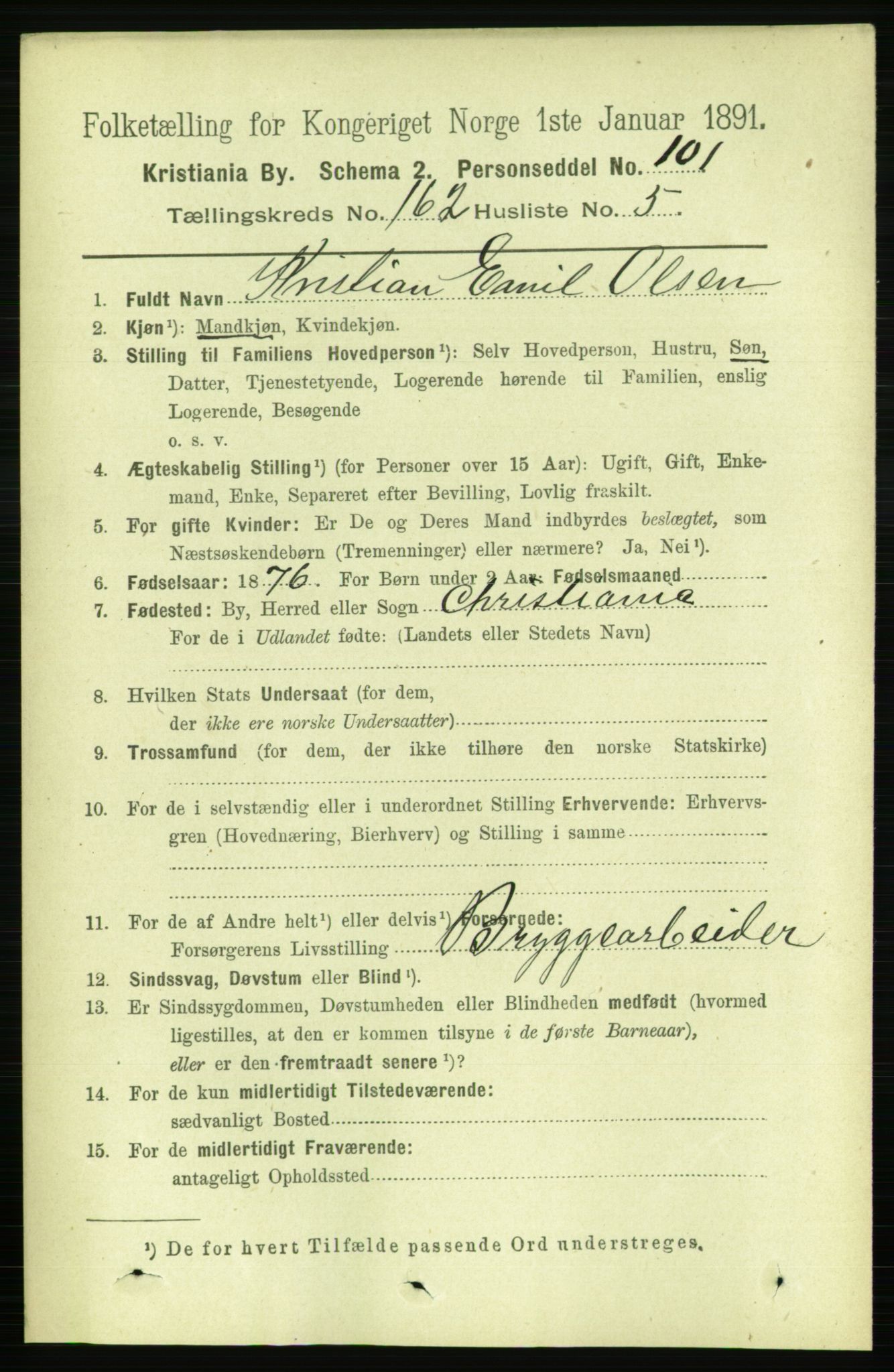 RA, 1891 census for 0301 Kristiania, 1891, p. 92911