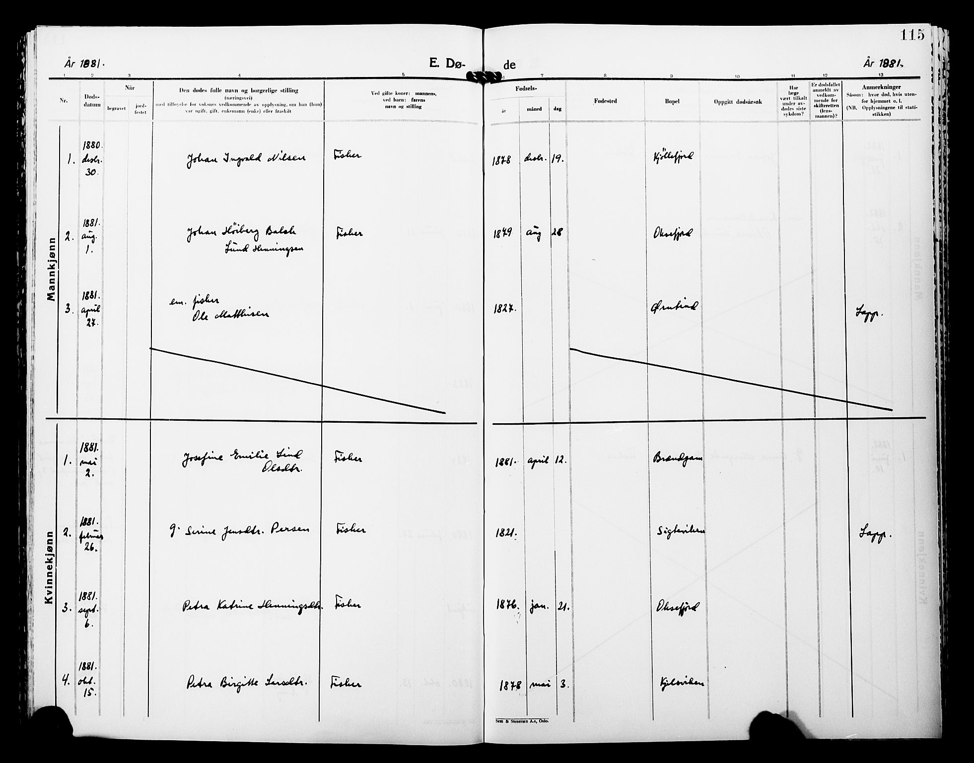 Lebesby sokneprestkontor, SATØ/S-1353/H/Ha/L0005kirke: Parish register (official) no. 5, 1870-1902, p. 115