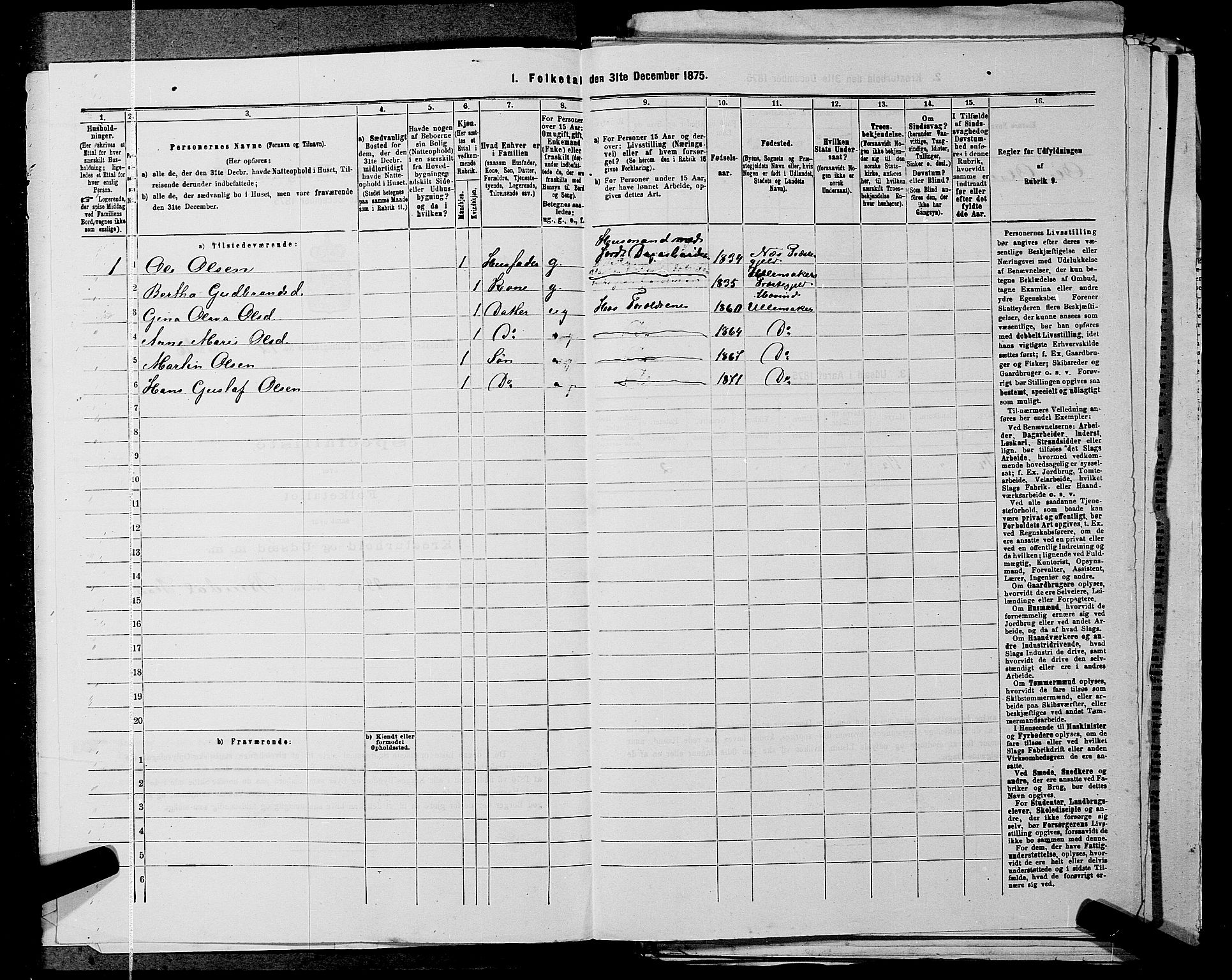 RA, 1875 census for 0235P Ullensaker, 1875, p. 1815