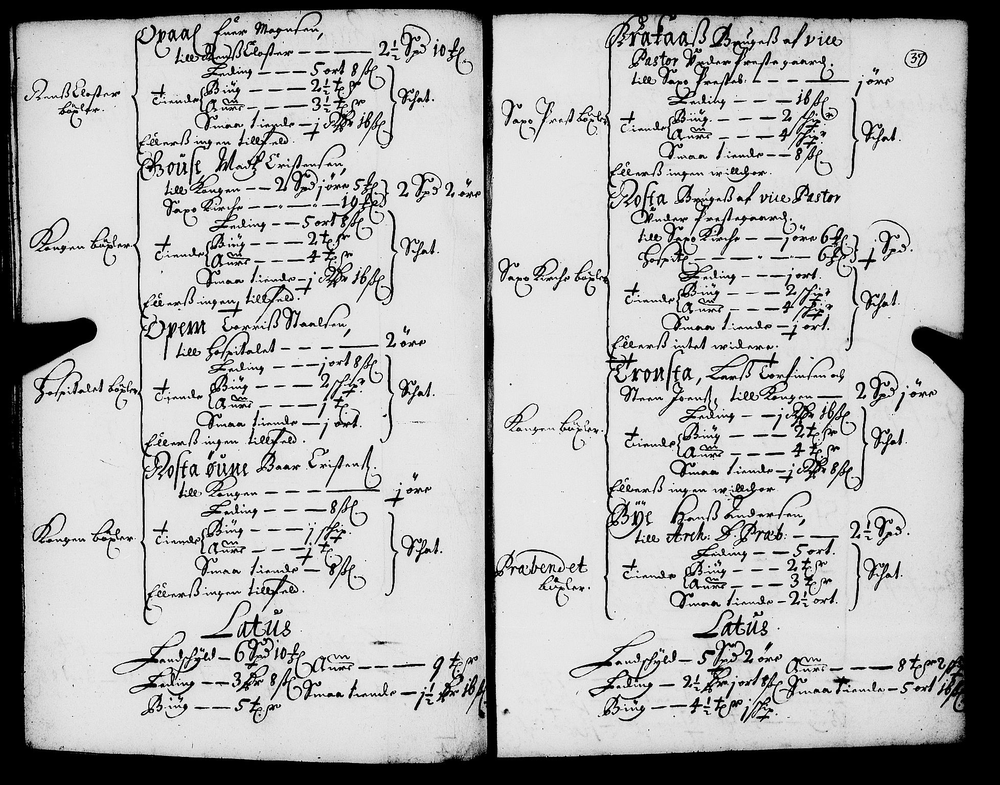 Rentekammeret inntil 1814, Realistisk ordnet avdeling, AV/RA-EA-4070/N/Nb/Nba/L0055: Inderøy len, 1668, p. 36b-37a