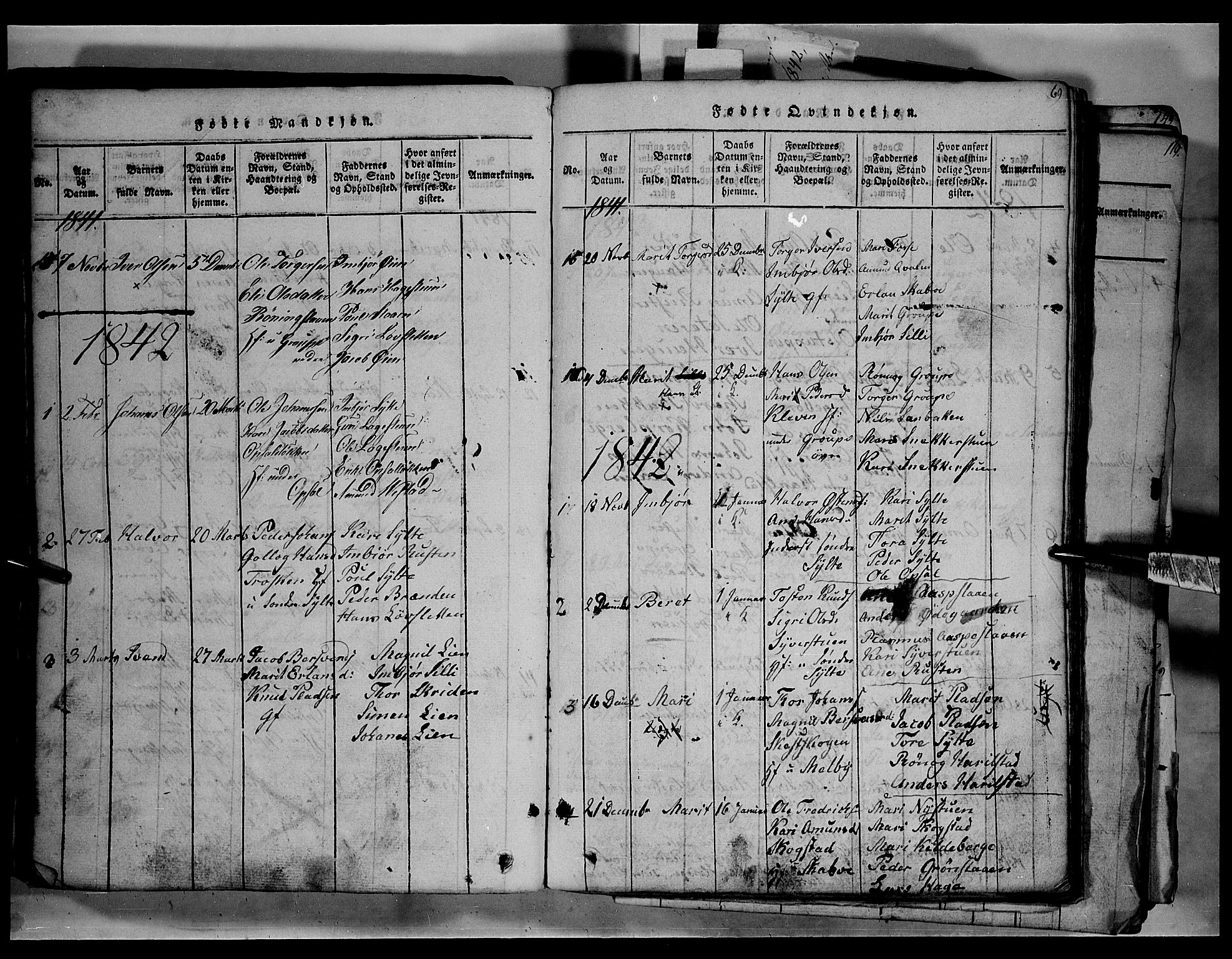 Fron prestekontor, AV/SAH-PREST-078/H/Ha/Hab/L0003: Parish register (copy) no. 3, 1816-1850, p. 69