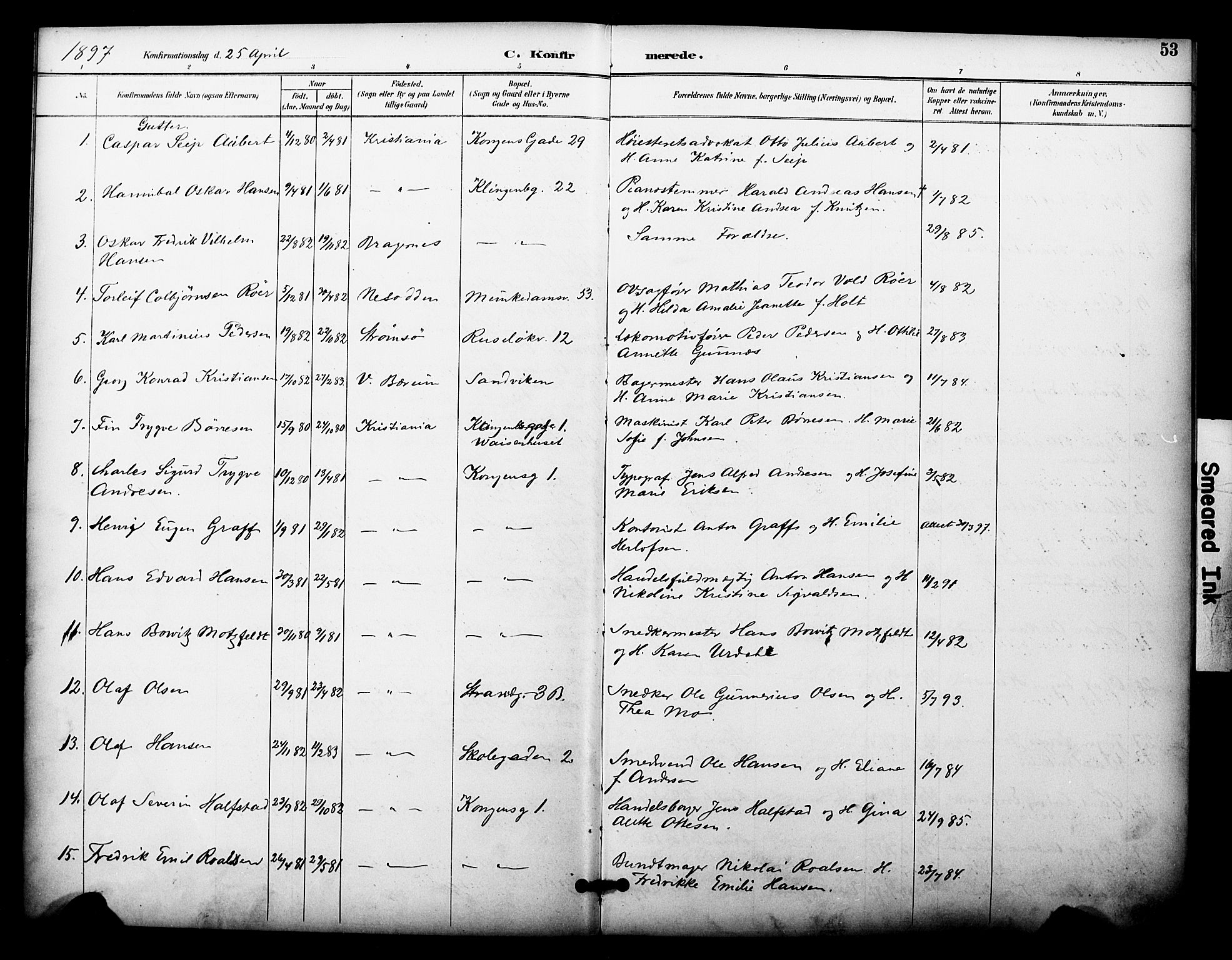 Johannes prestekontor Kirkebøker, AV/SAO-A-10852/F/Fa/L0005: Parish register (official) no. 5, 1893-1907, p. 53