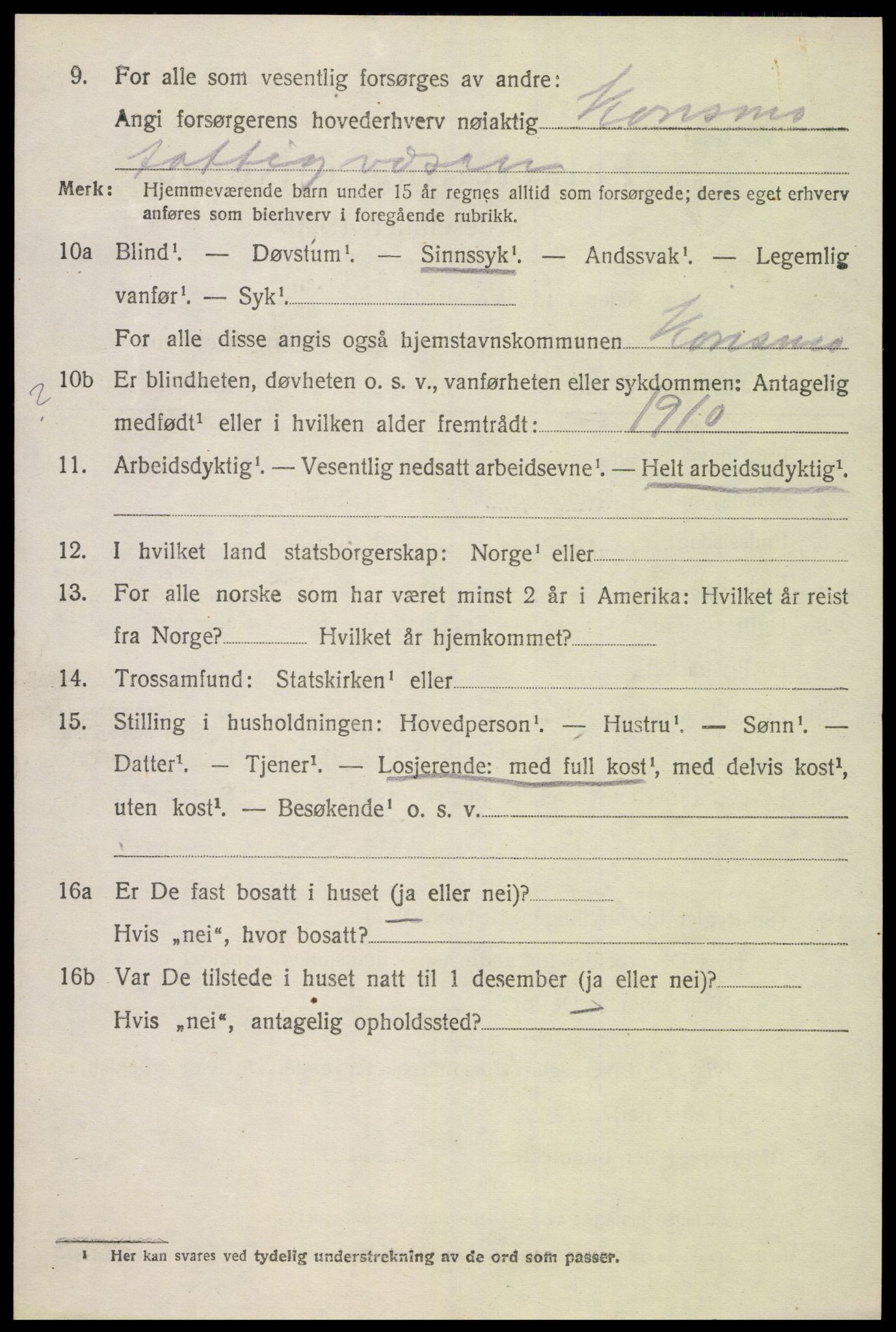SAK, 1920 census for Konsmo, 1920, p. 977