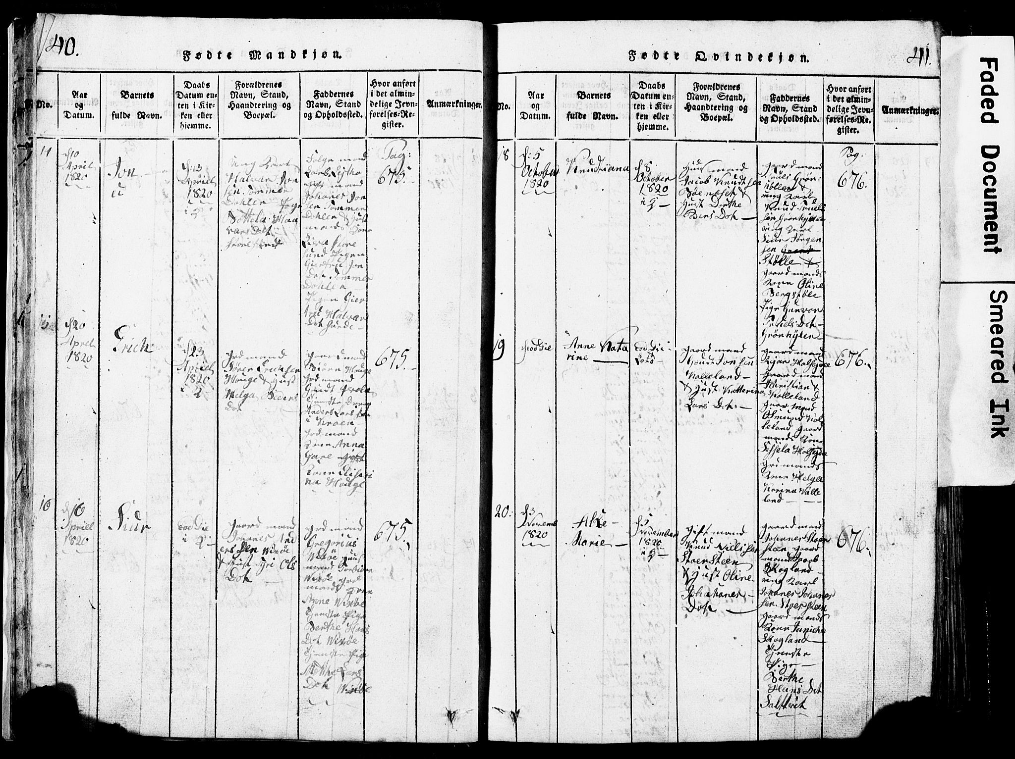 Torvastad sokneprestkontor, SAST/A -101857/H/Ha/Hab/L0002: Parish register (copy) no. B 2, 1817-1834, p. 40-41