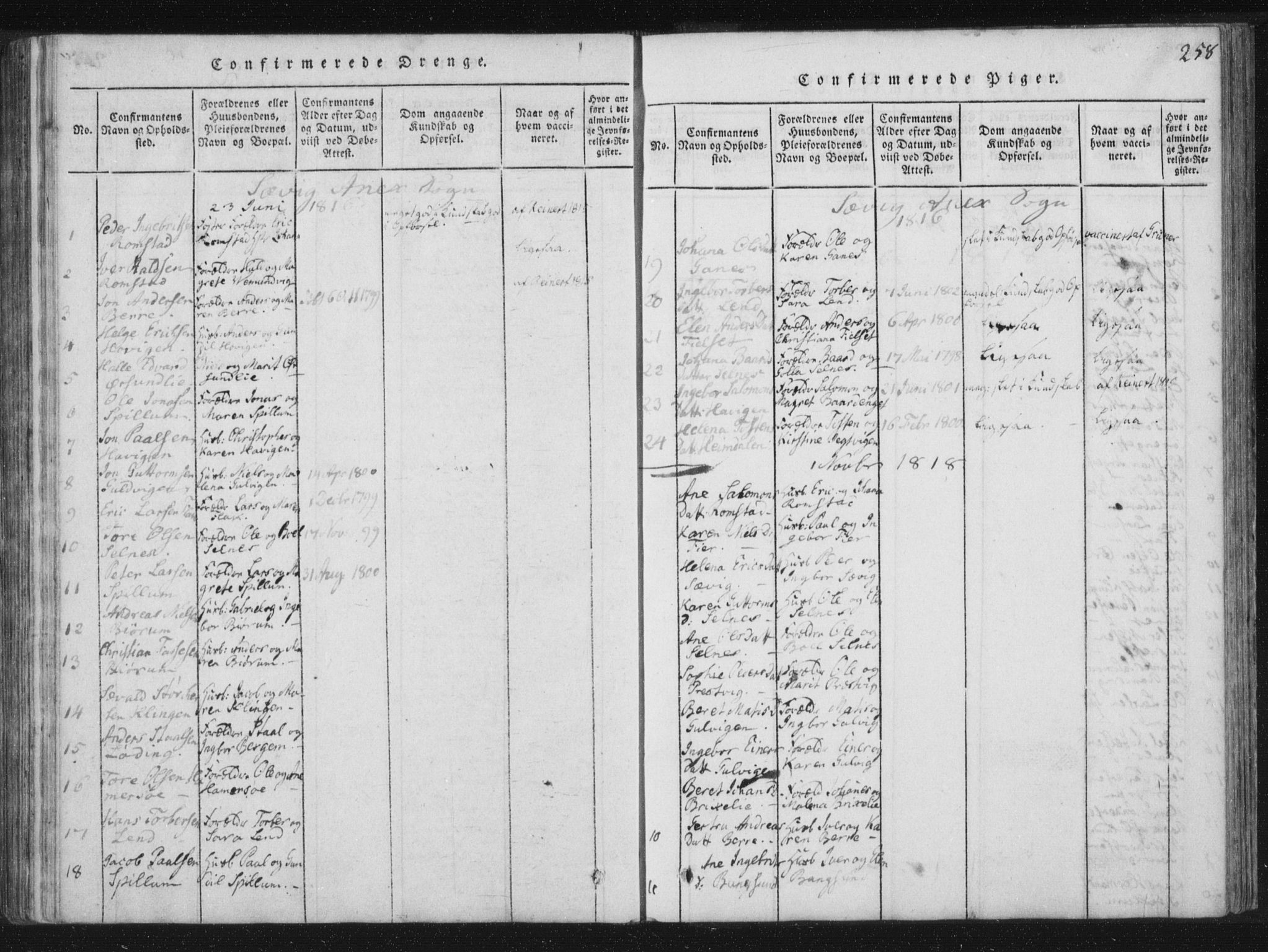 Ministerialprotokoller, klokkerbøker og fødselsregistre - Nord-Trøndelag, SAT/A-1458/773/L0609: Parish register (official) no. 773A03 /4, 1815-1818, p. 258