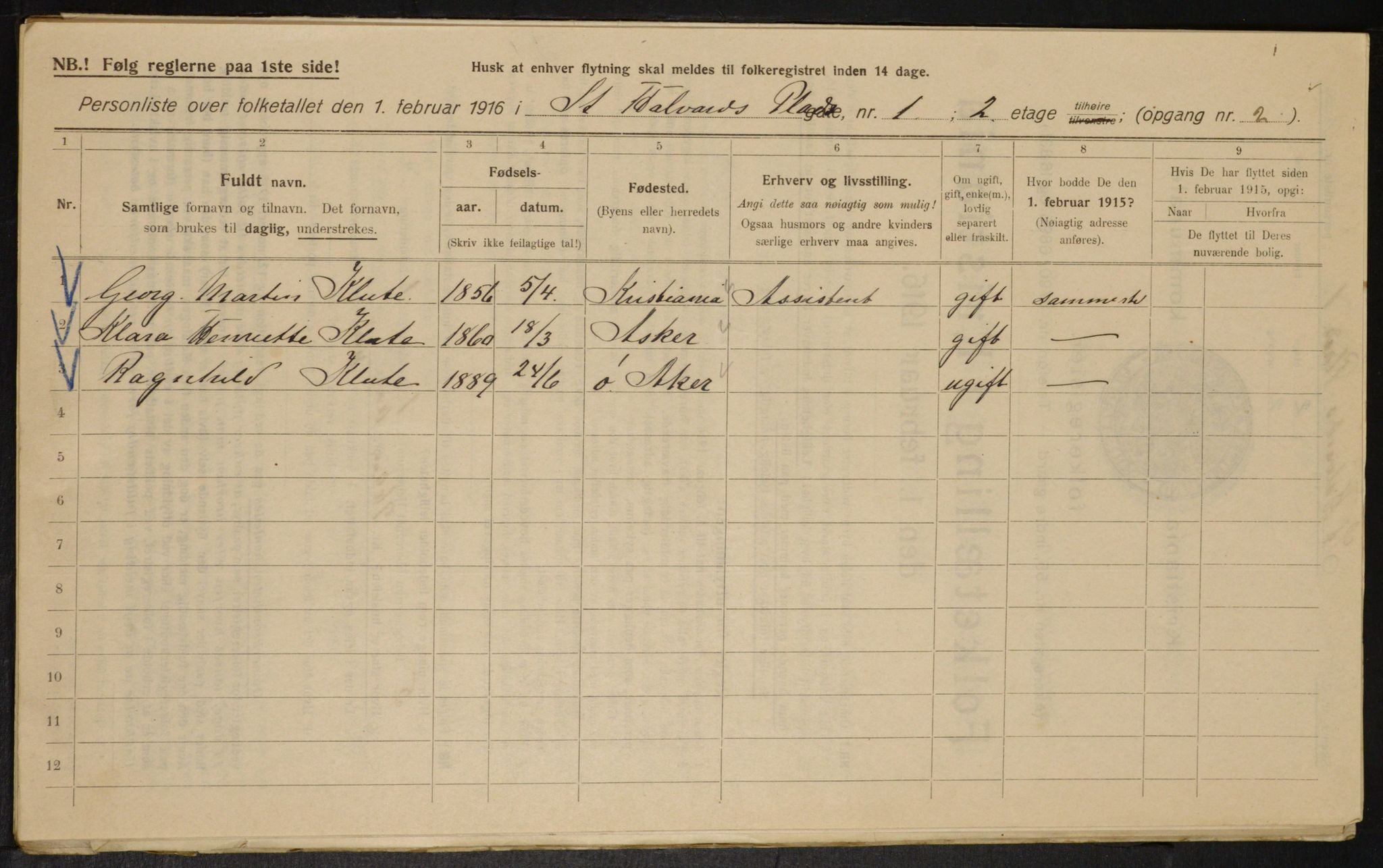 OBA, Municipal Census 1916 for Kristiania, 1916, p. 90113