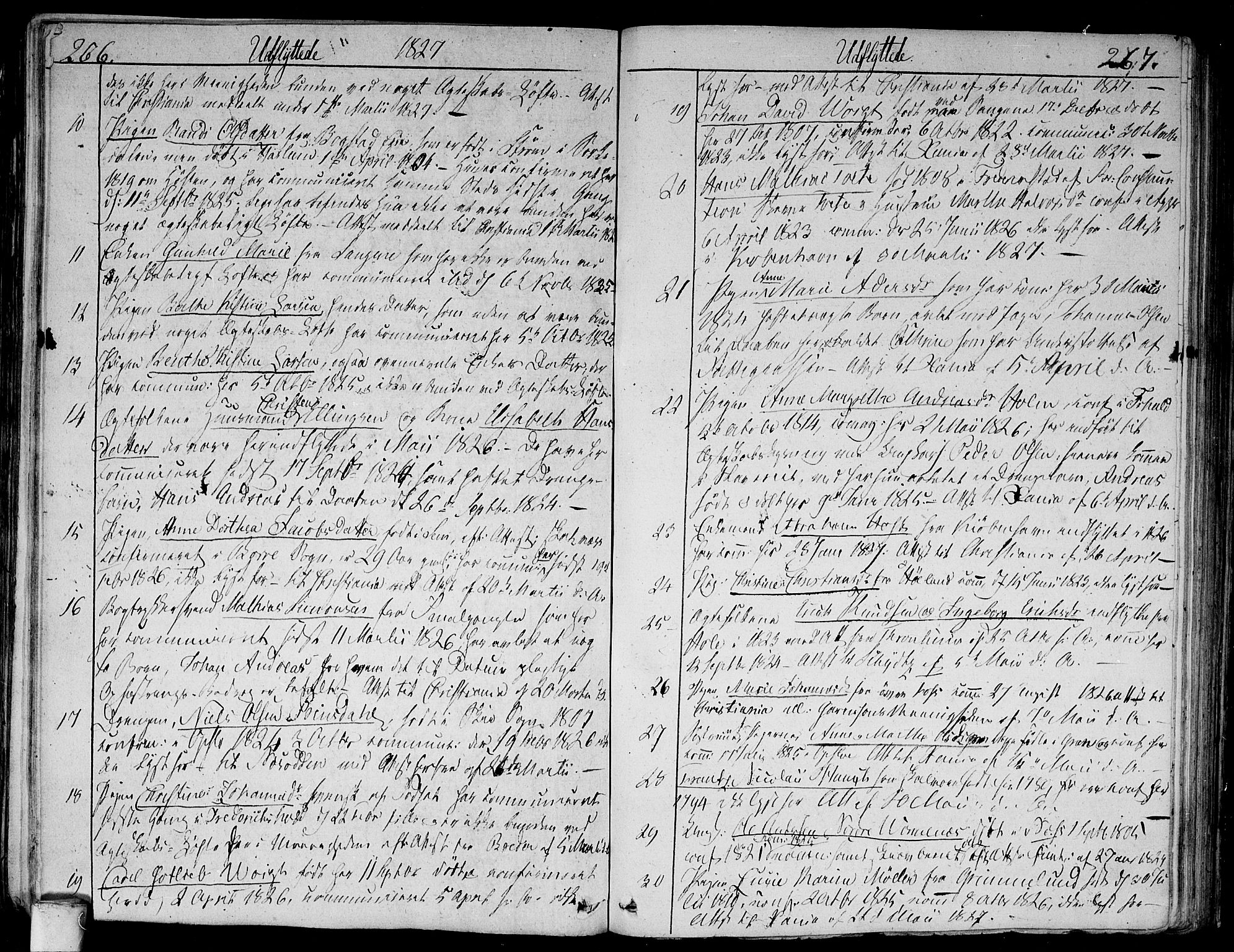 Aker prestekontor kirkebøker, SAO/A-10861/F/L0014b: Parish register (official) no. 14B, 1820-1834, p. 266-267