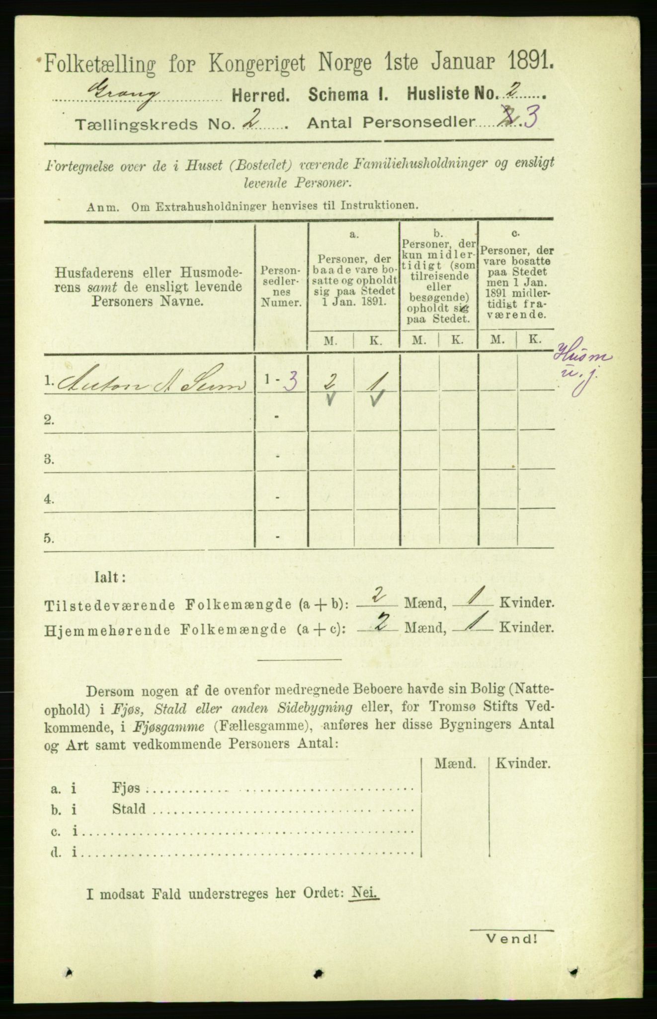 RA, 1891 census for 1742 Grong, 1891, p. 671