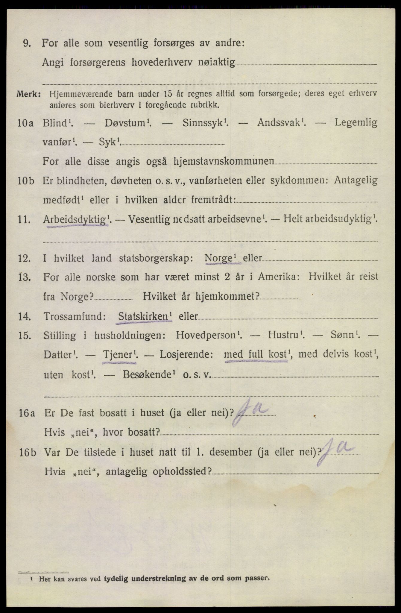 SAKO, 1920 census for Lunde, 1920, p. 3830